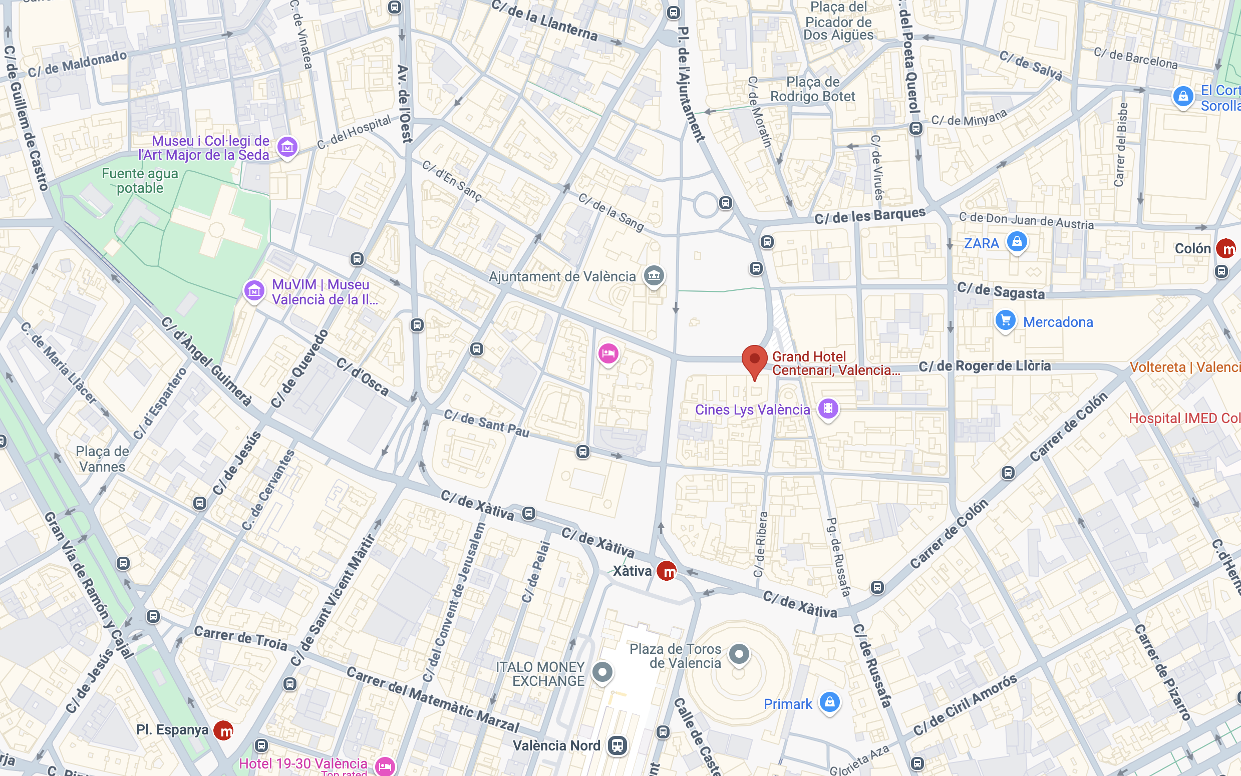Grand Hotel Centenari Valencia location