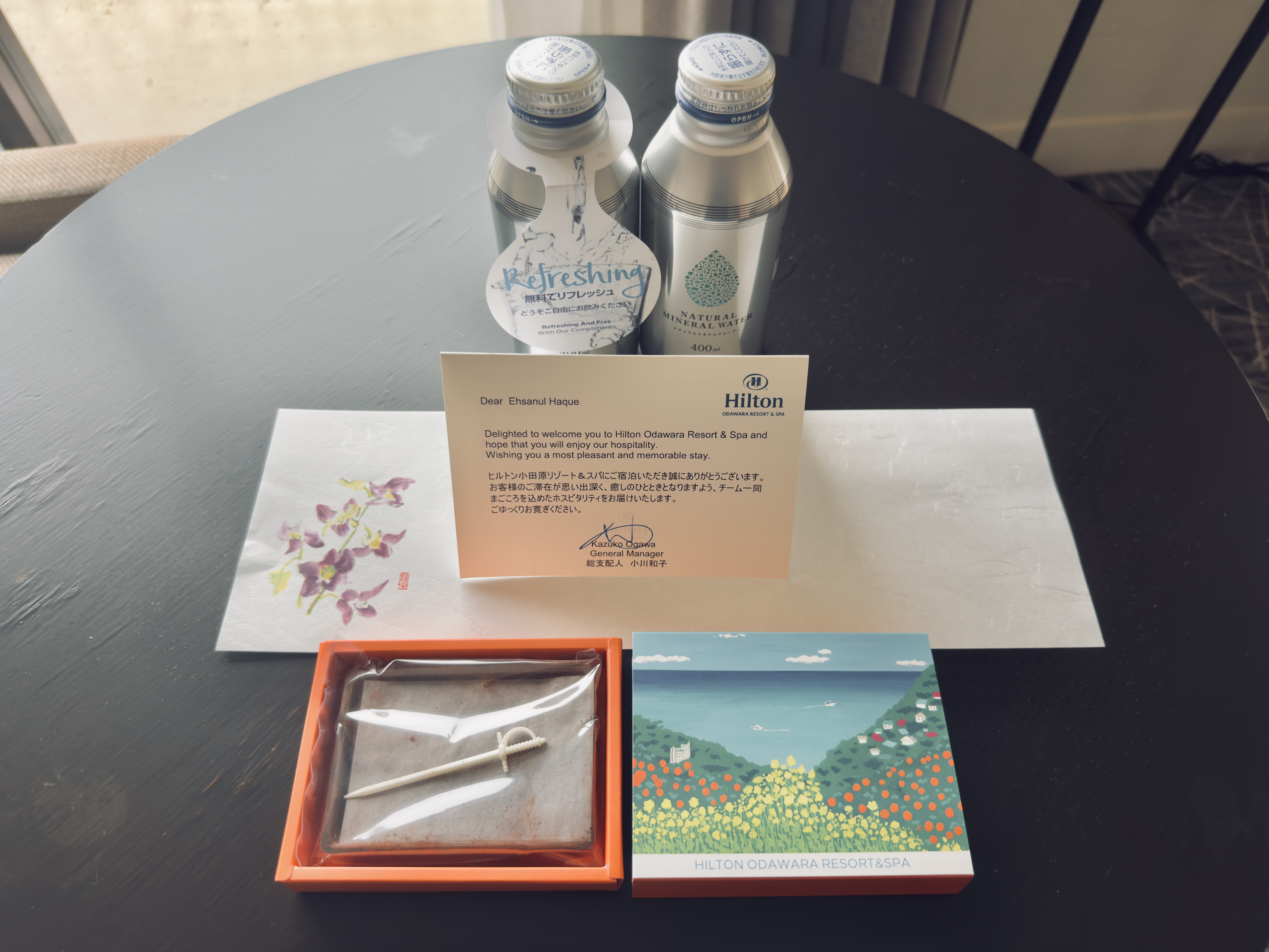 Hilton Odawara Resort room complimentary snacks Hilton Odawara Resort room complimentary snacks