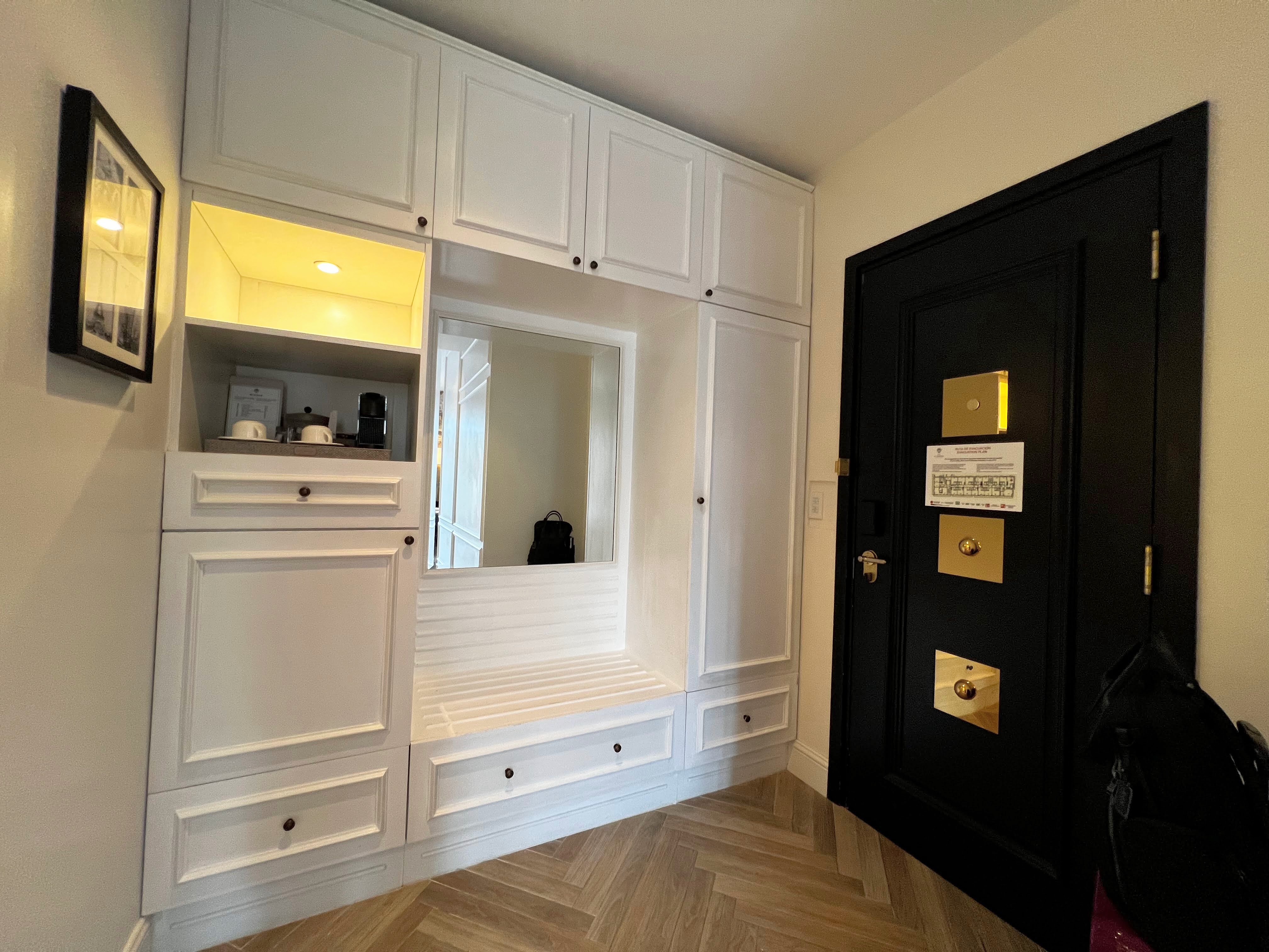 Hotel La Compania guest room closet Hotel La Compania guest room closet