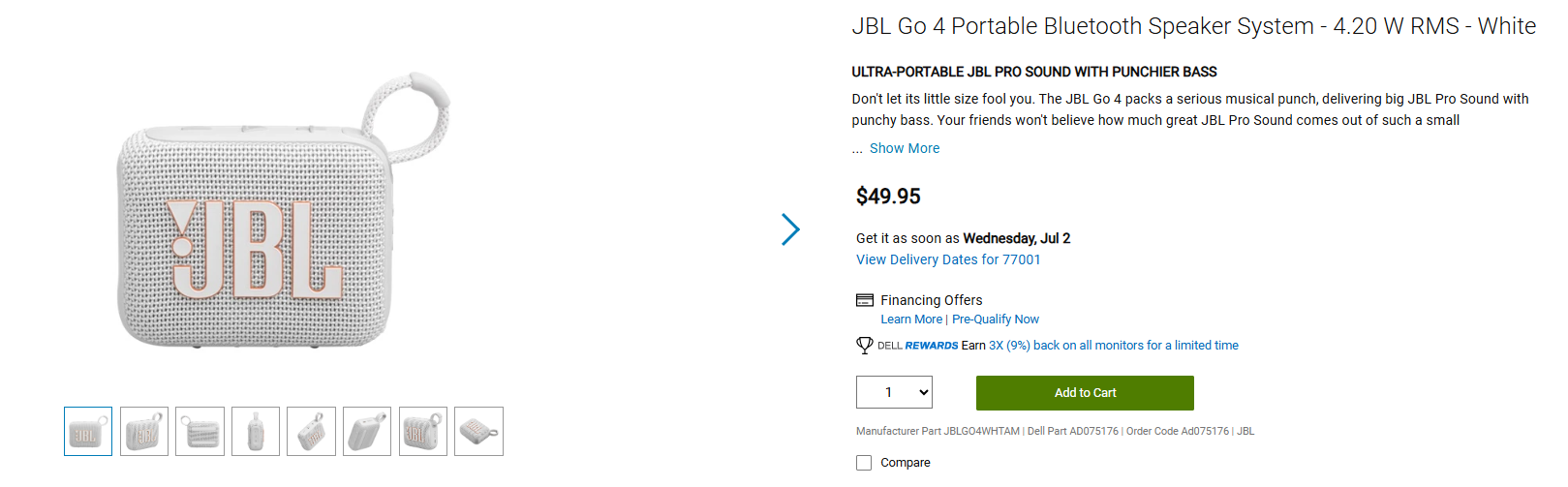 JBL Speaker JBL Go 4 Portable Bluetooth Speaker System