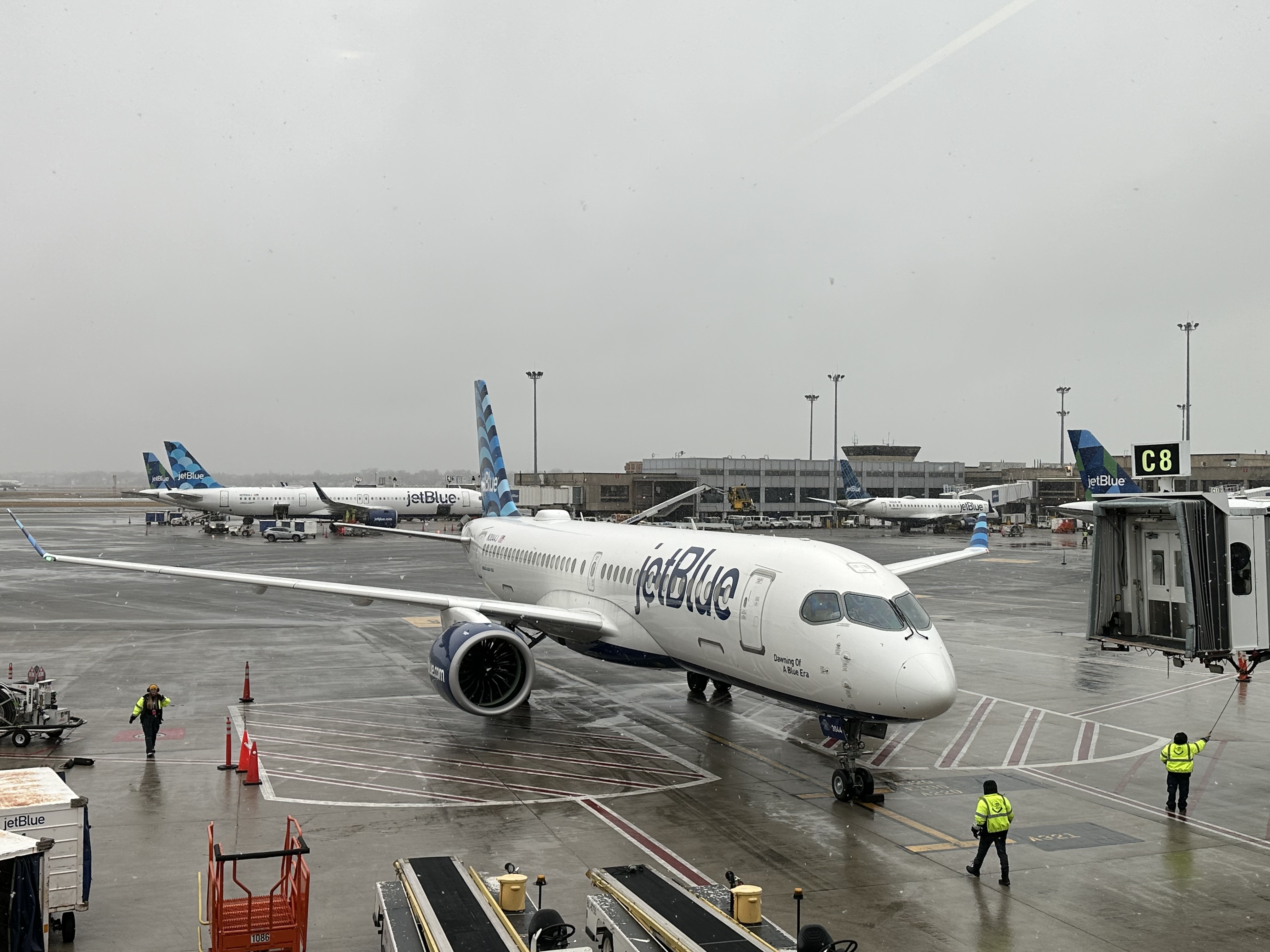 JetBlue Plane in Boston JetBlue Plane in Boston