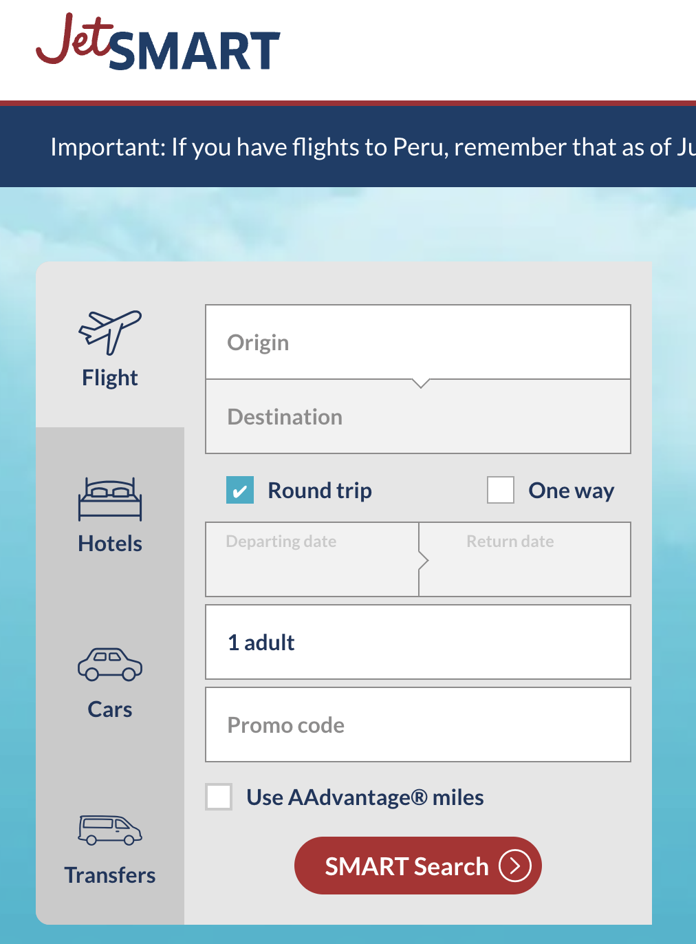JetSMART booking