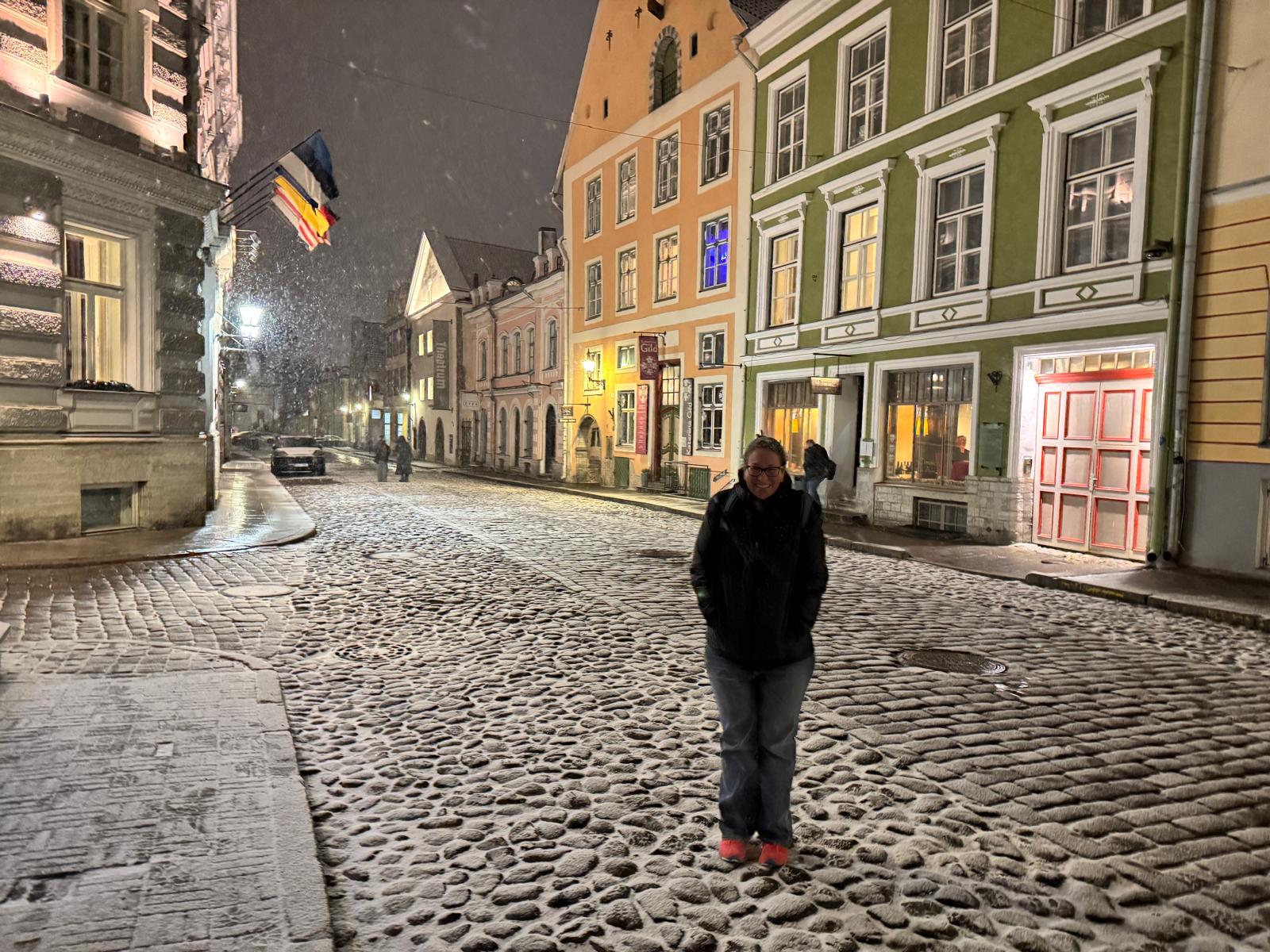 Keri Stooksbury in snowy Tallinn