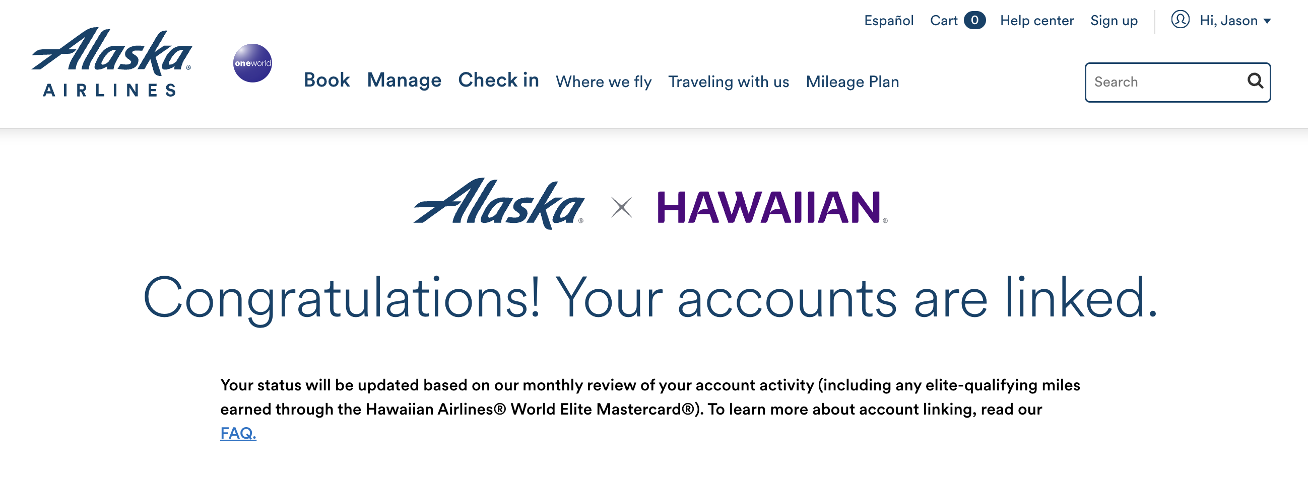 Link Alaska and Hawaiian accounts Link Alaska and Hawaiian accounts