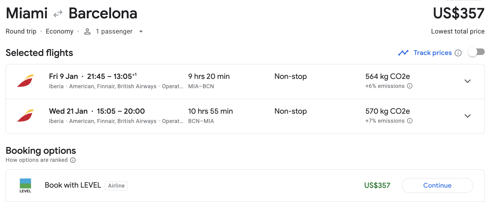 Miami to Barcelona from 357 USD