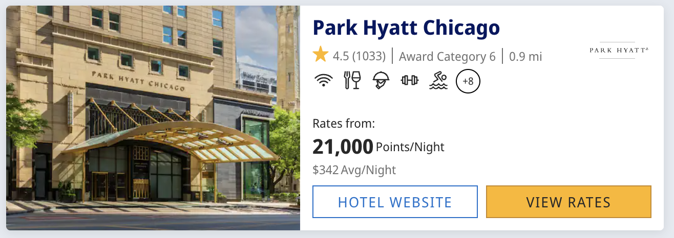 Park Hyatt Chicago Award Pricing Park Hyatt Chicago Award Pricing