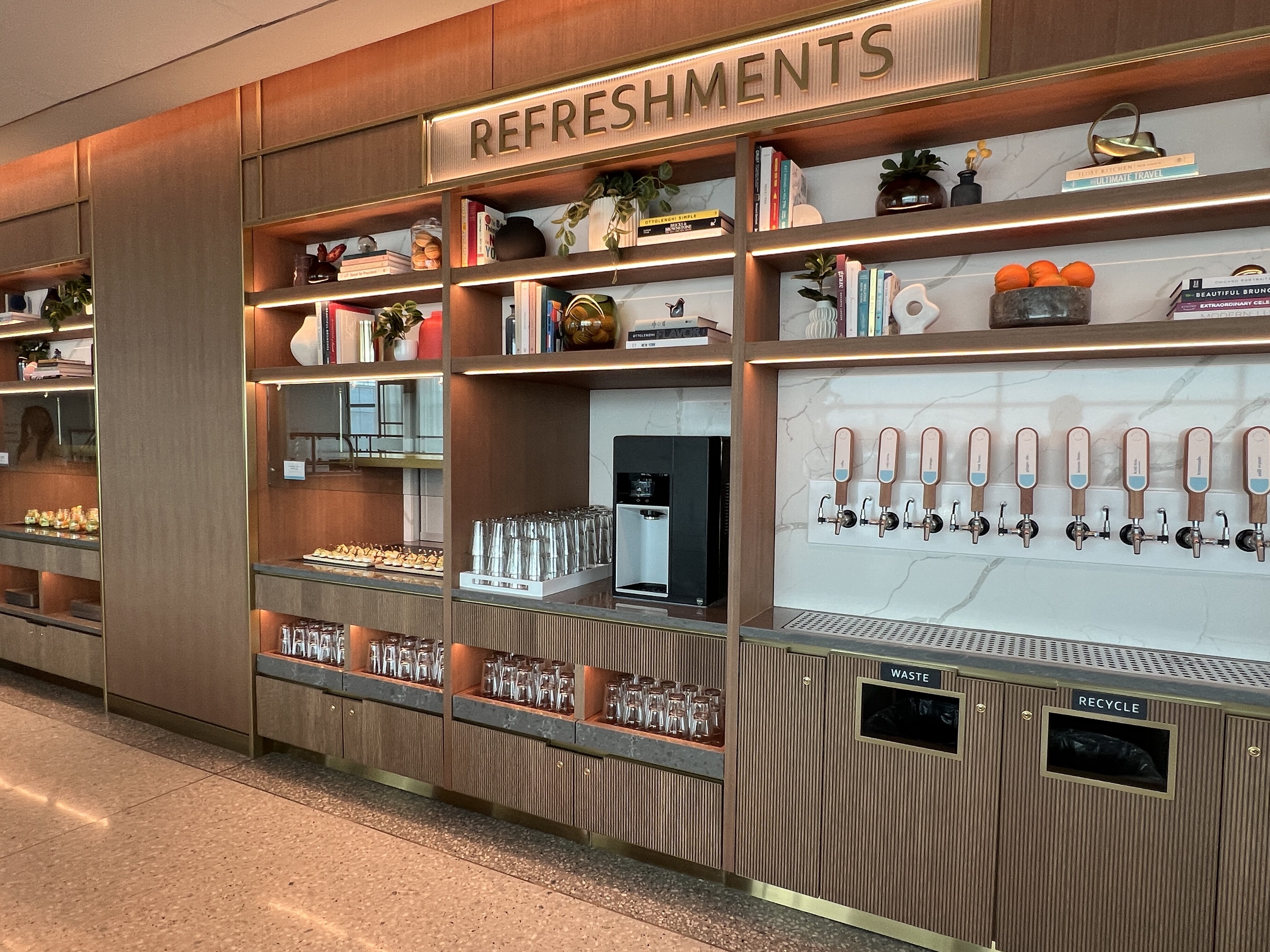Refreshments Section in Dining Area Capital One Lounge JFK Refreshments Section in Dining Area Capital One Lounge JFK
