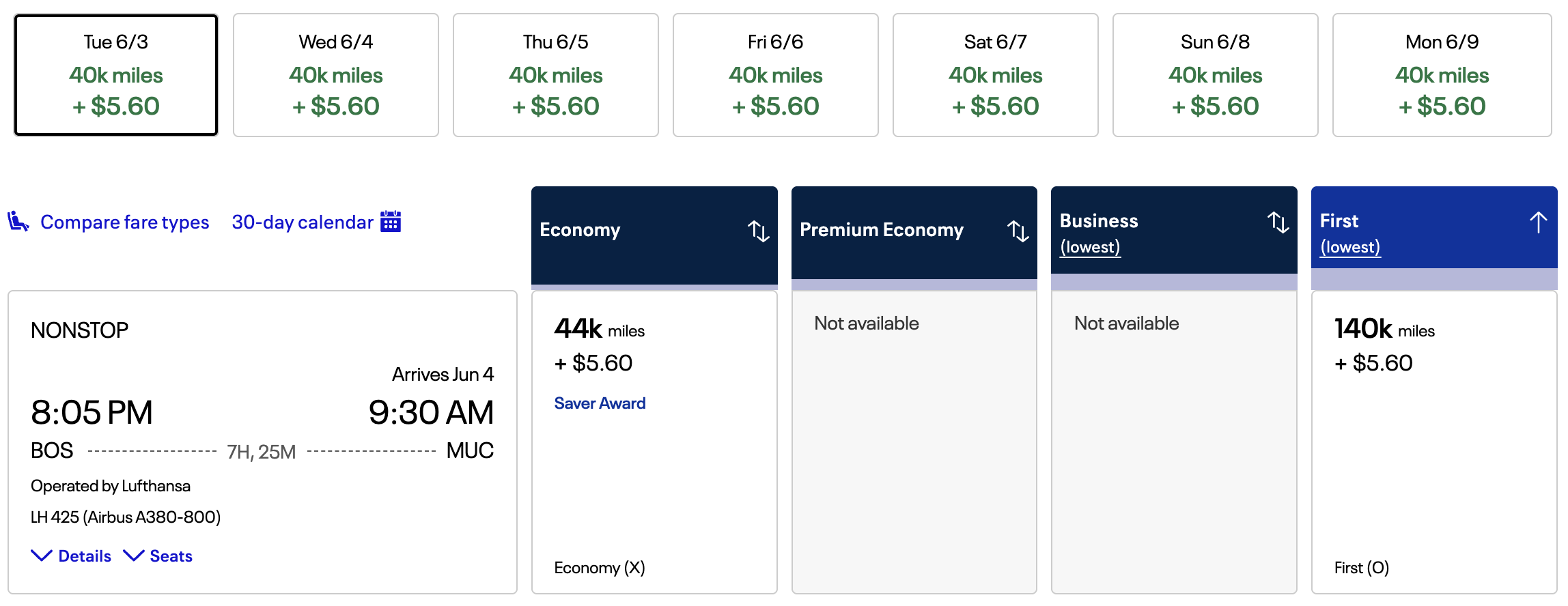 United LH F award 24hr BOS MUC United miles United LH F award 24hr BOS MUC United miles