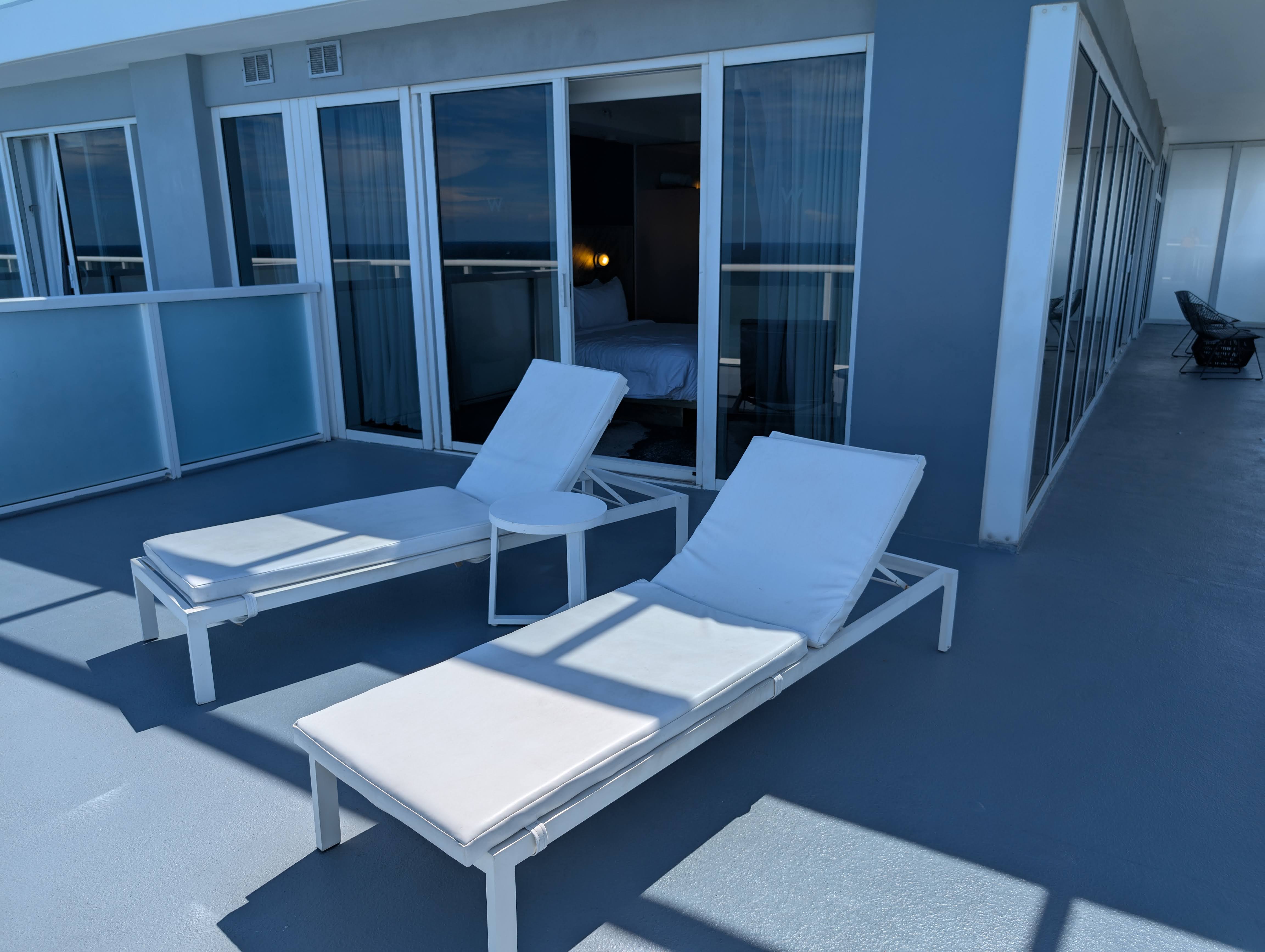 W Fort Lauderdale Supreme Suite balcony loungers