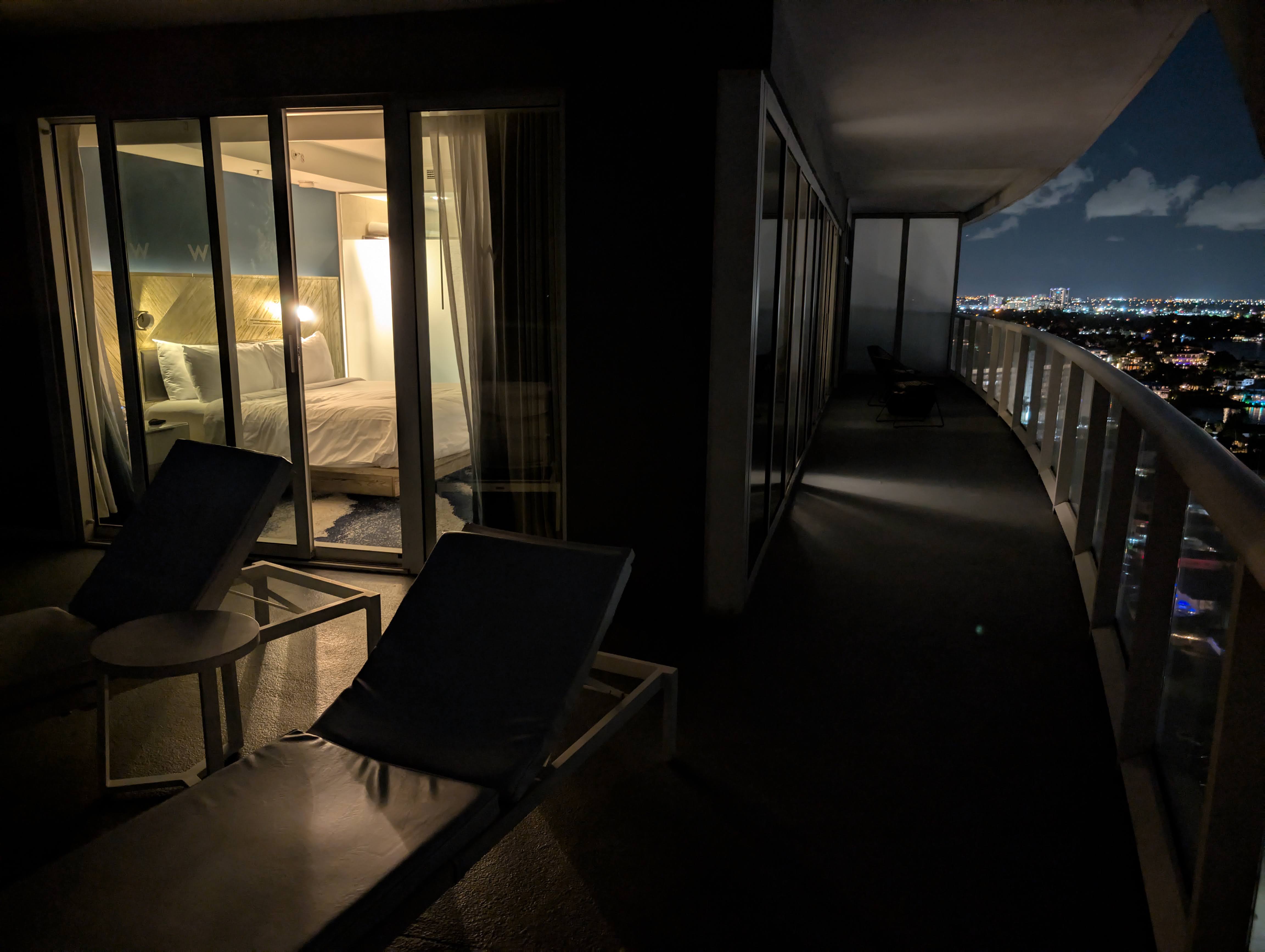 W Fort Lauderdale Supreme Suite balcony night view