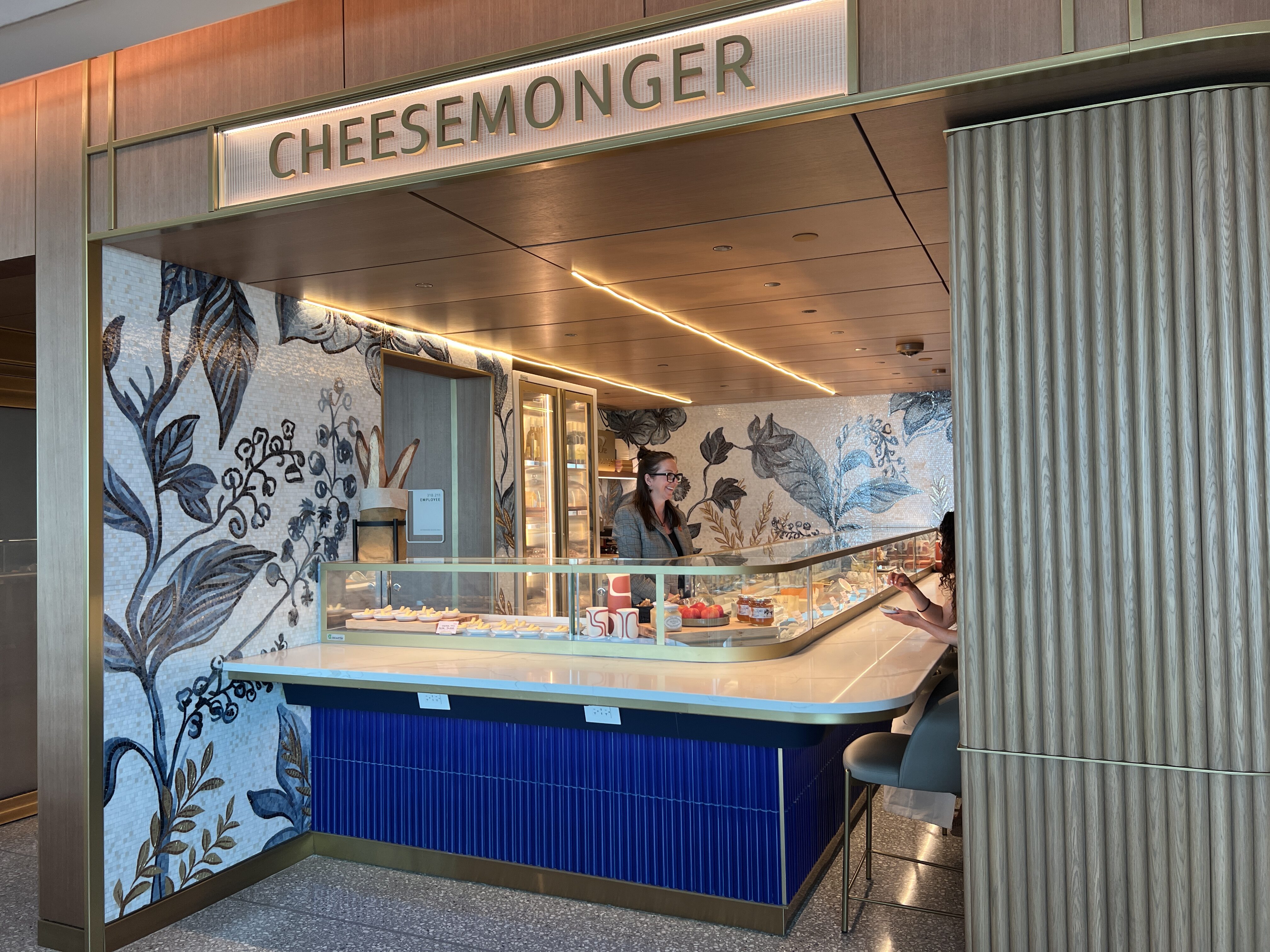 cheesemonger section Capital One Lounge JFK cheesemonger section Capital One Lounge JFK
