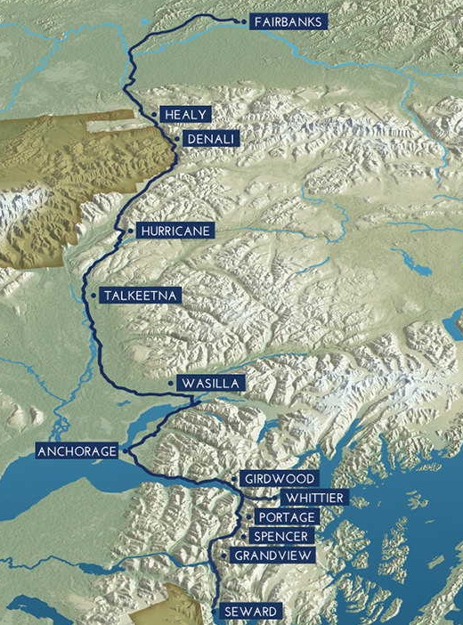 Alaska Railroad Route Alaska Railroad Route