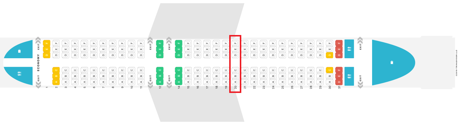 Allegiant Air Airbus A320 row20