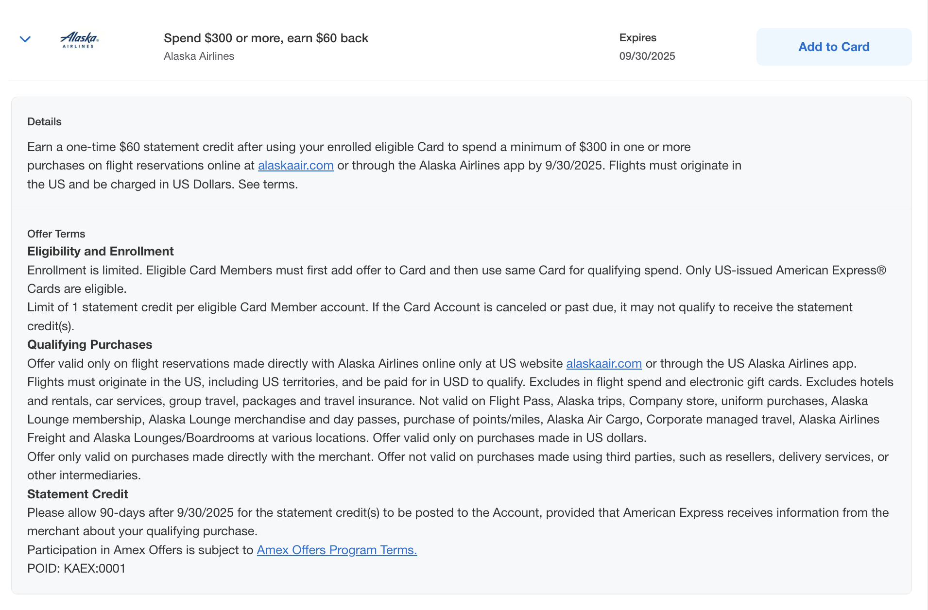 Amex Offer Alaska Airlines July 2025