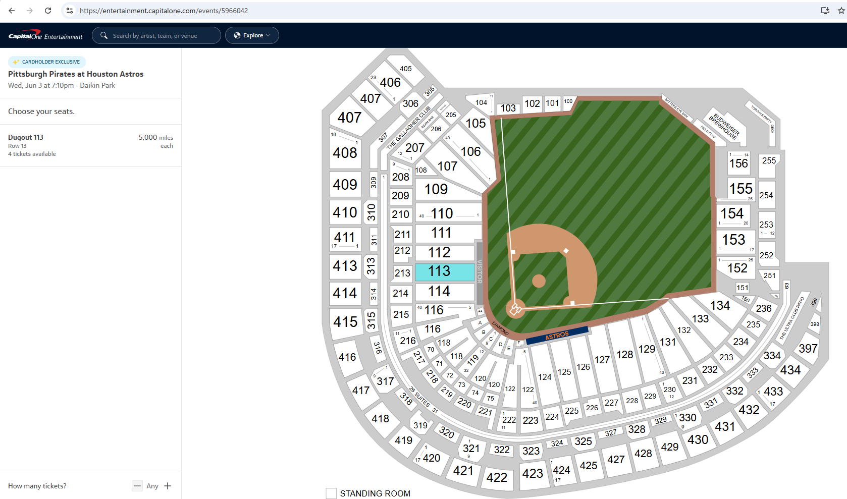 Astros tickets Capital One Astros tickets Capital One