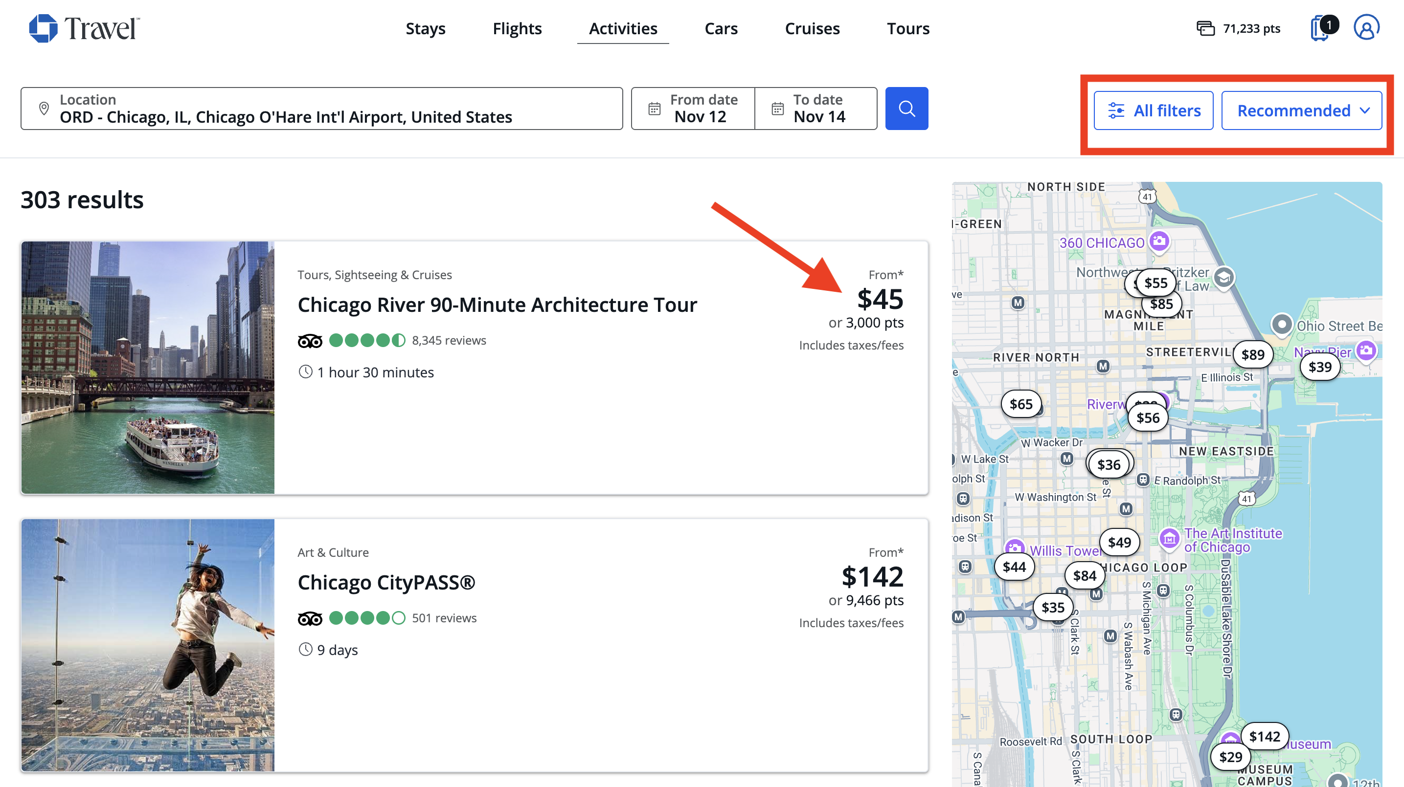 Booking Activities through Chase Ultimate Rewards Chase Travel book activities