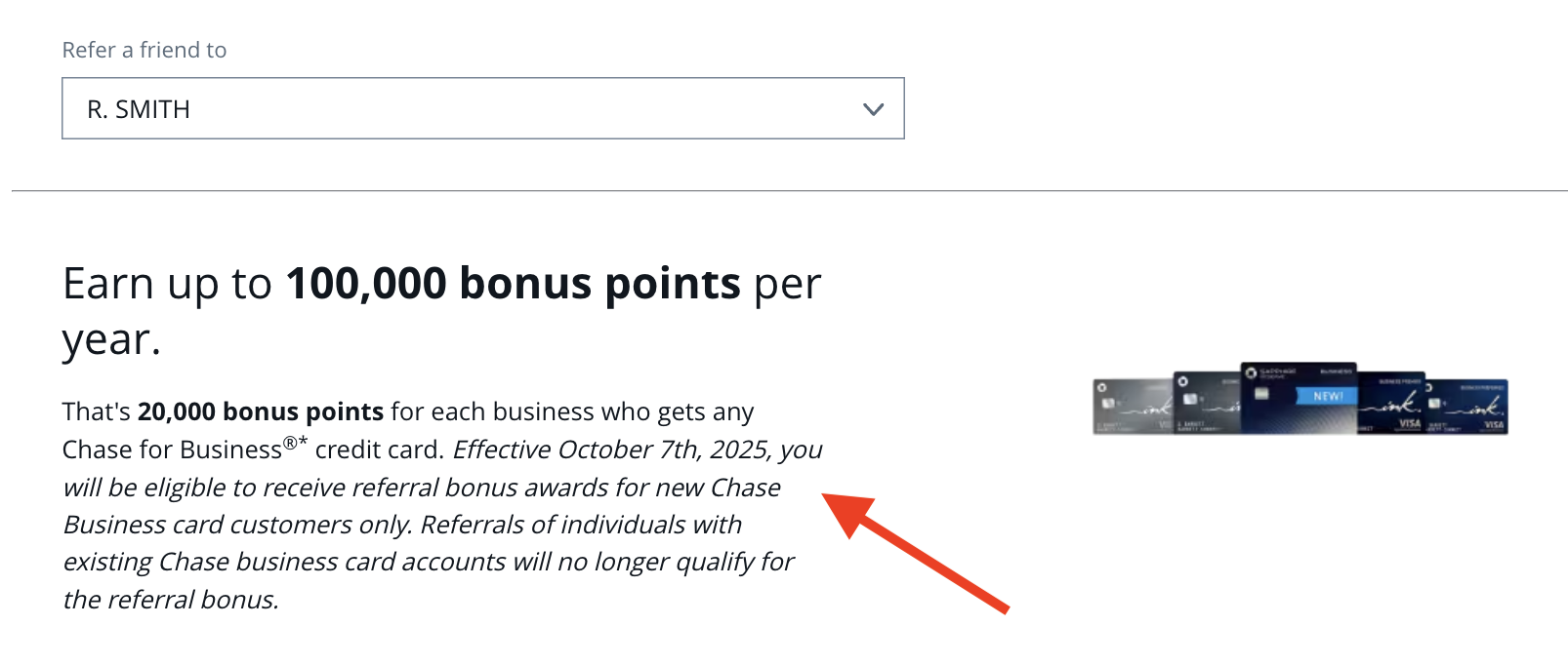 Chase new referral limit message Chase new referral limit message
