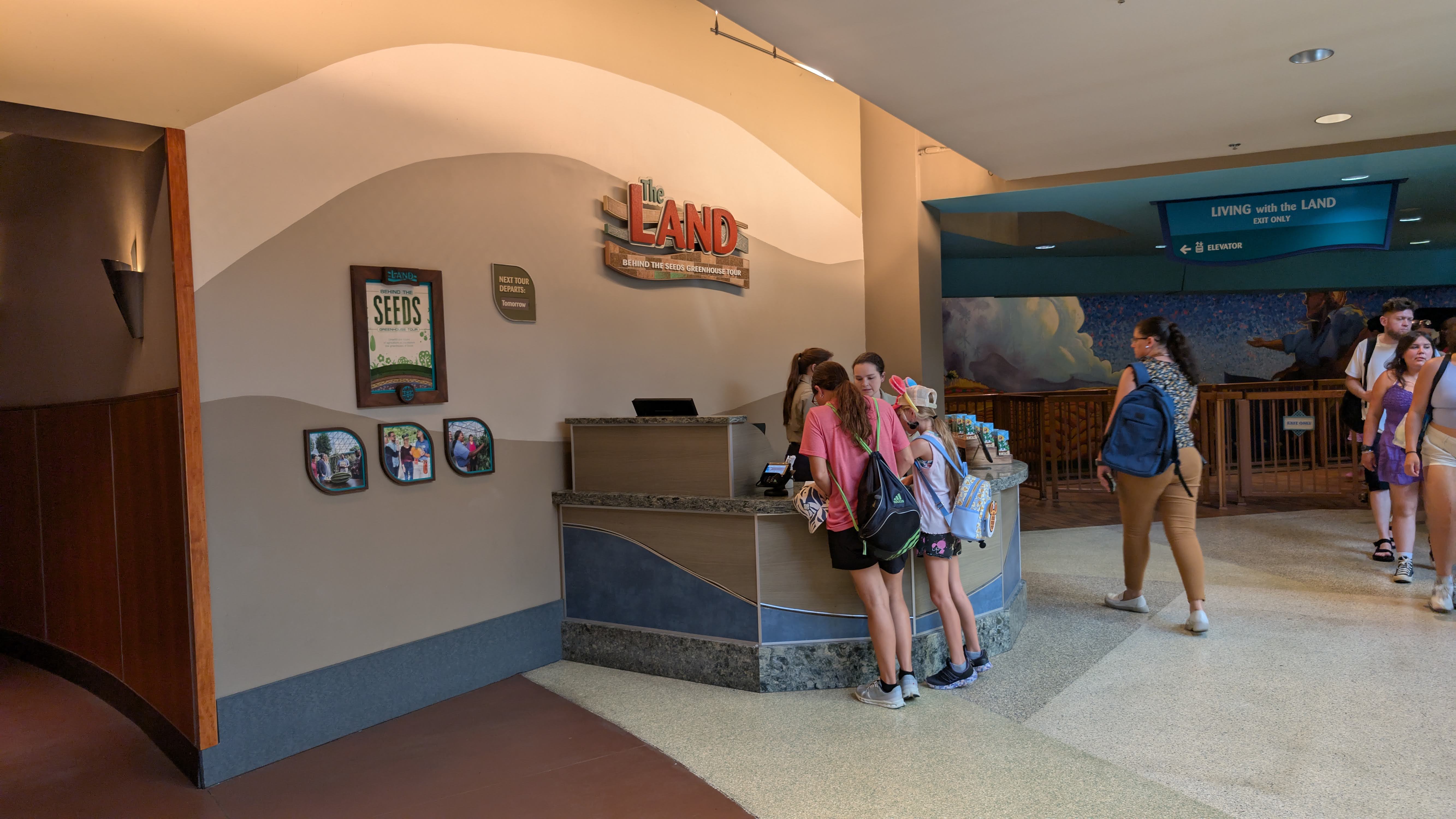 Checking in for EPCOT The Land Behind the Seeds Tour