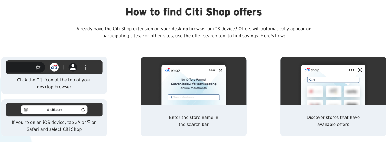 Citi Shop how it works Citi Shop how it works