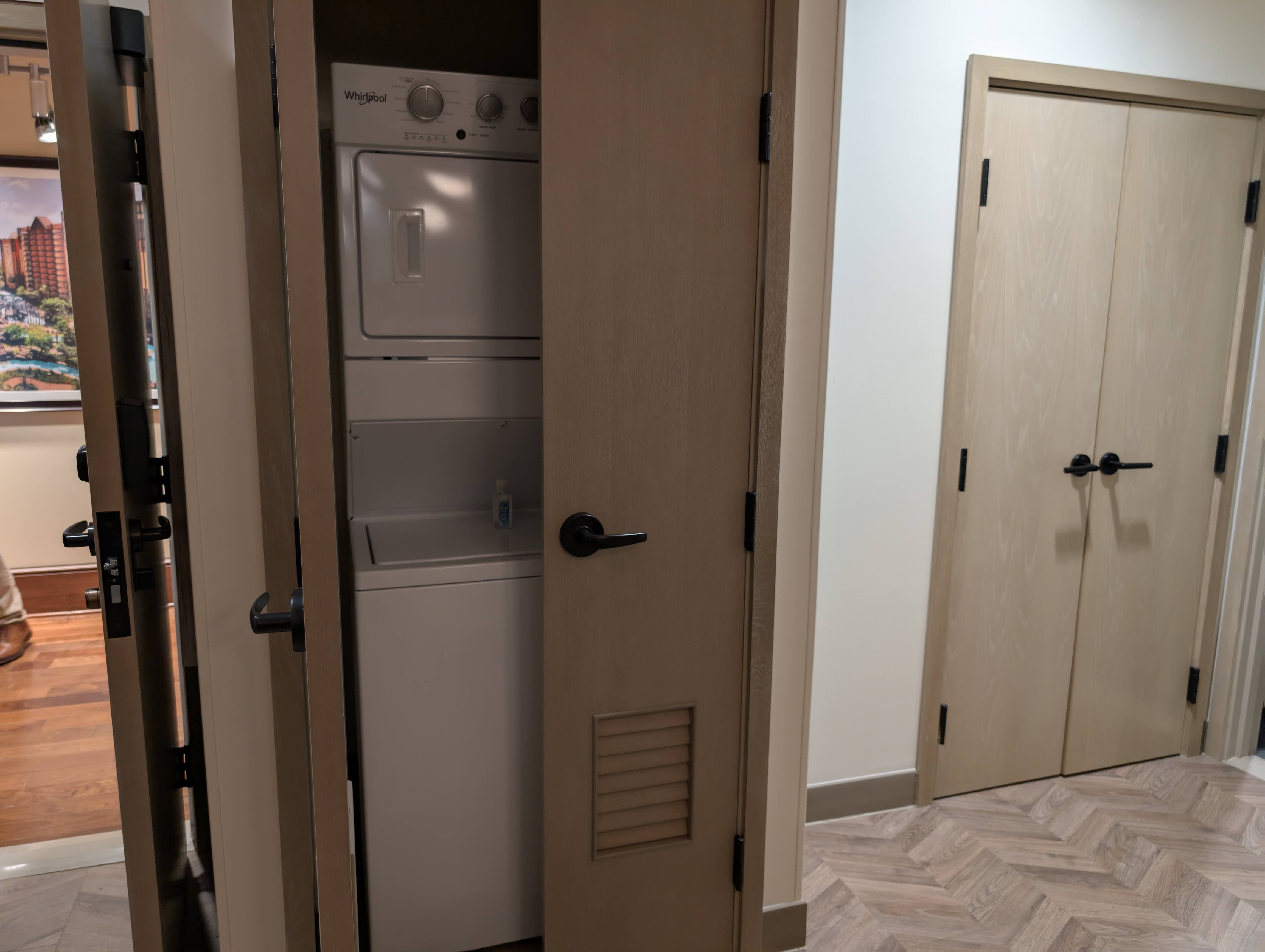 Disney Vacation Club tour Disney’s Polynesian Villas and Bungalows 1 bedroom villa model laundry room Disney Vacation Club tour Disney's Polynesian Villas and Bungalows 1 bedroom villa model laundry room