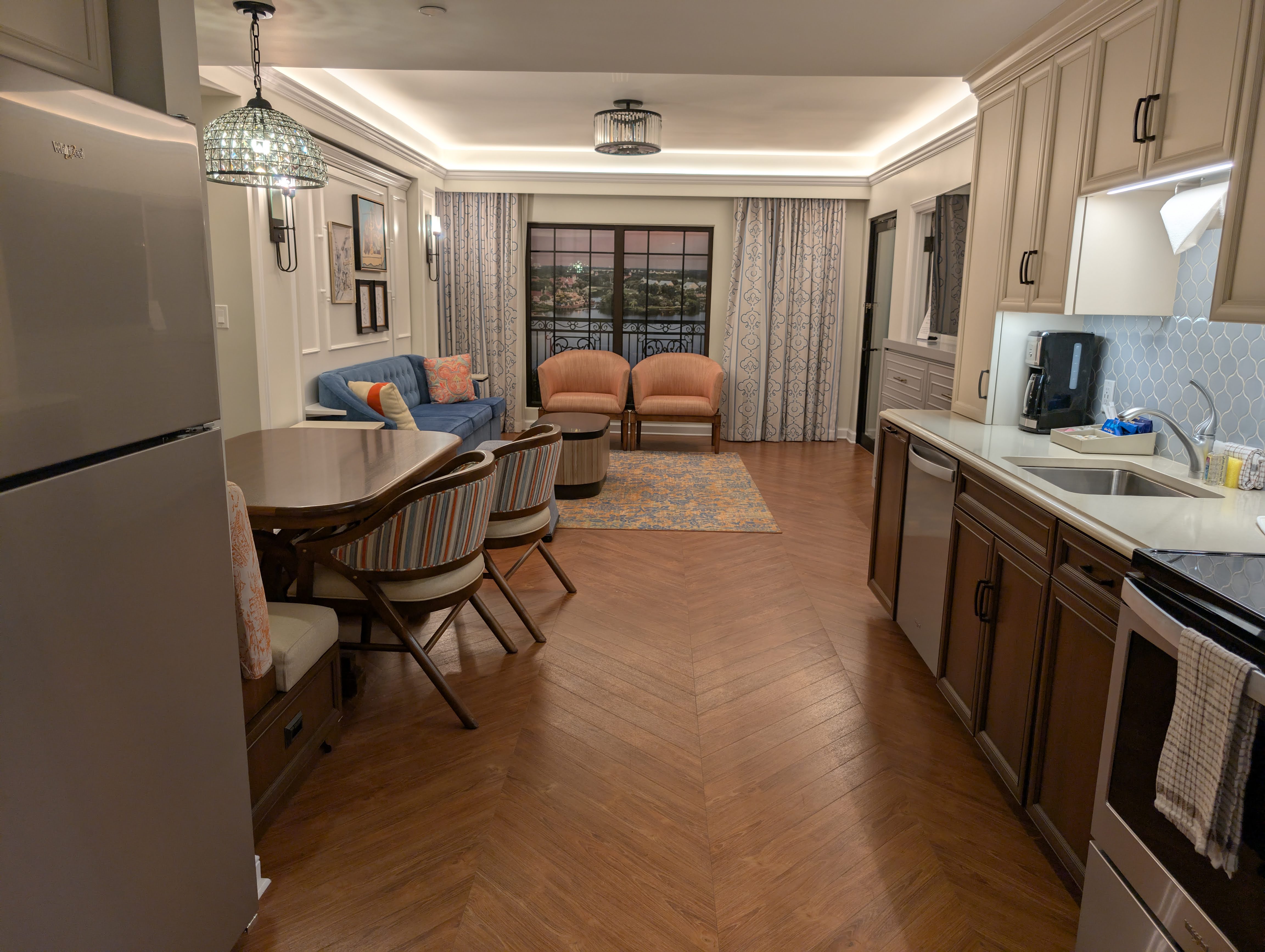 Disney Vacation Club tour Disney’s Riviera Resort 1 bedroom model living room Disney Vacation Club tour Disney's Riviera Resort 1 bedroom model living room
