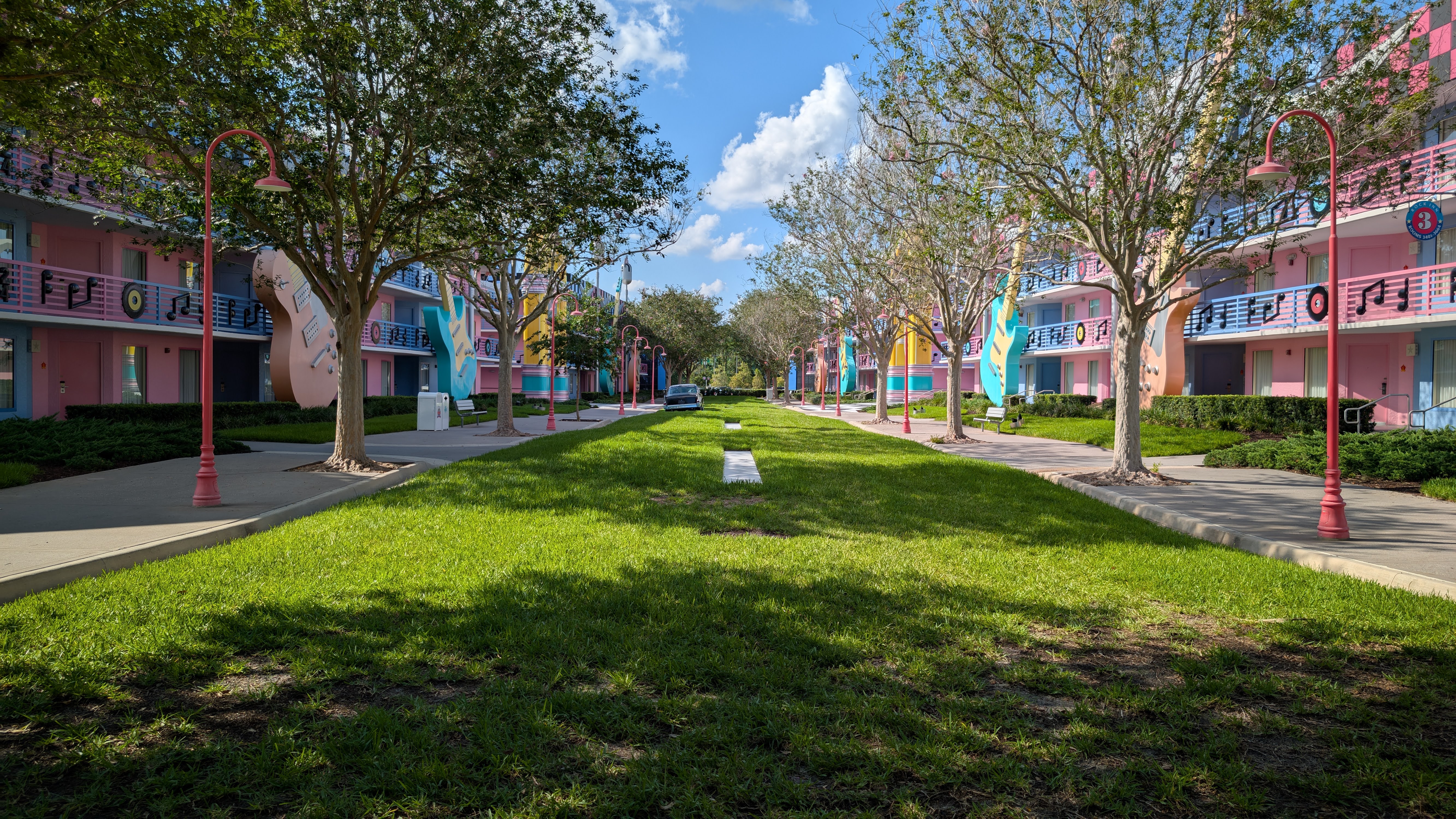 Disney's All Star Music Resort Rock Inn courtyard