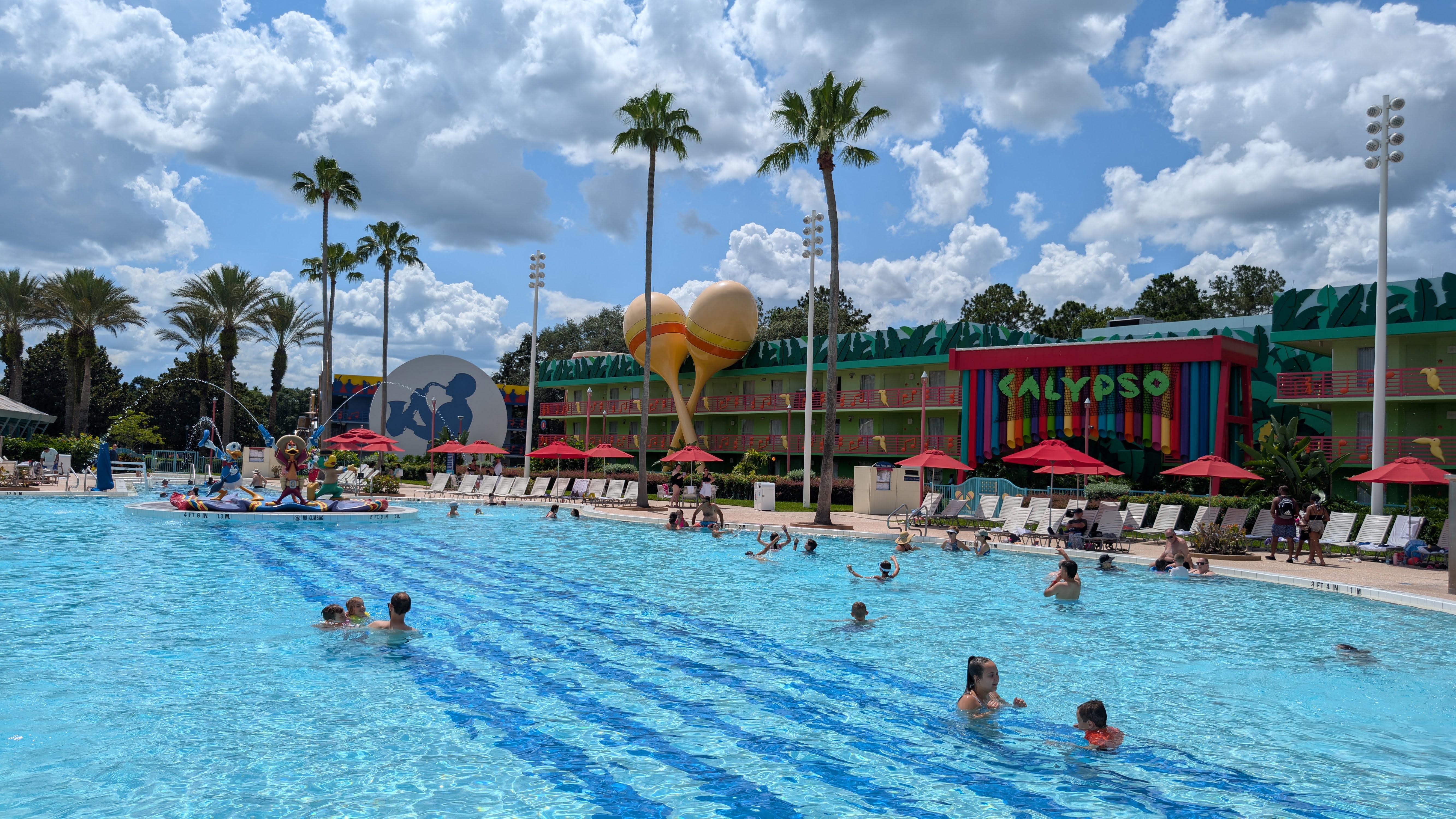 Disney's All Star Music Resort amenities pool Calypso pool and building