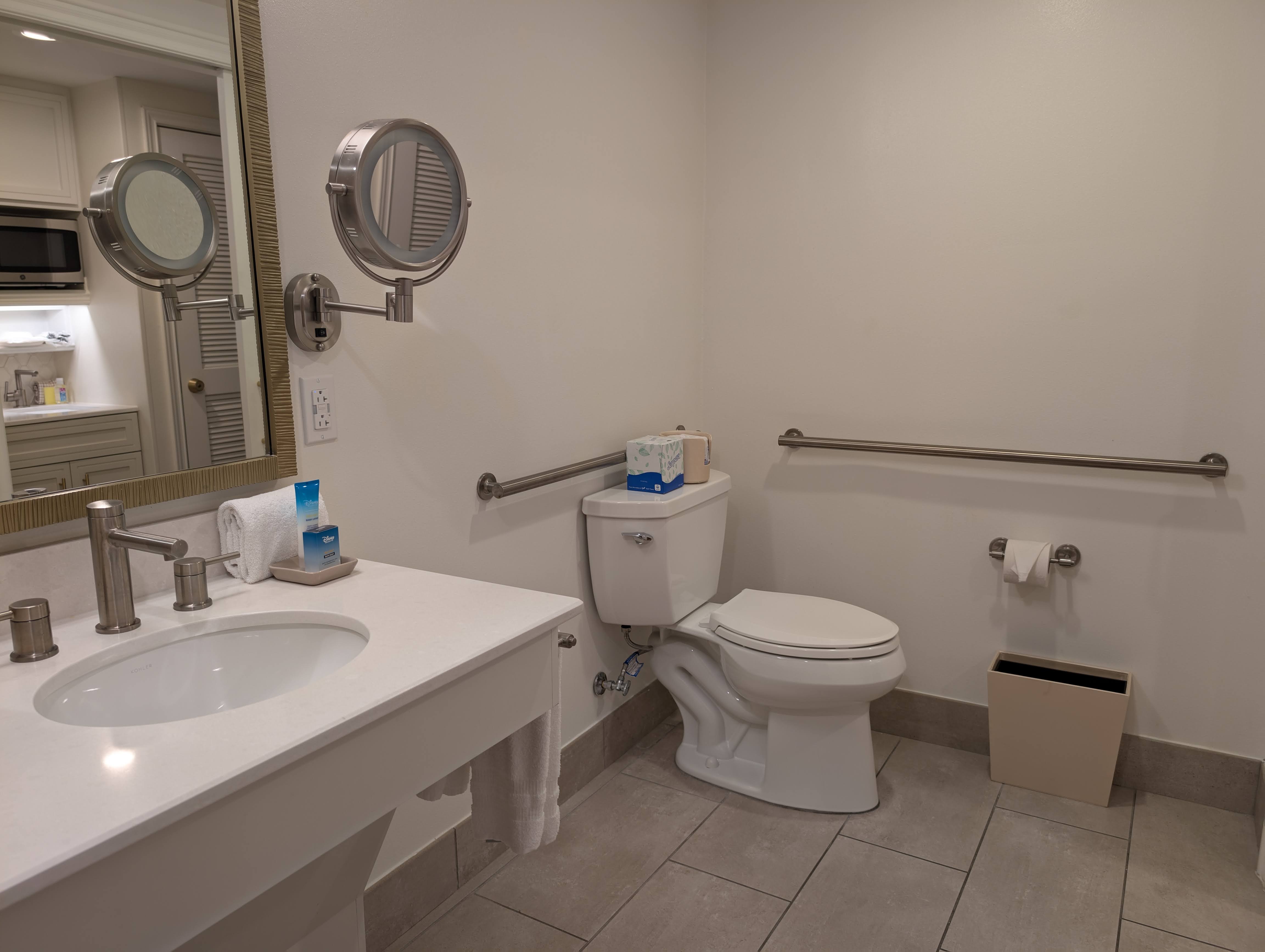 Disney’s Saratoga Springs Resort & Spa room accessible bathroom toilet Disney's Saratoga Springs Resort & Spa room accessible bathroom toilet