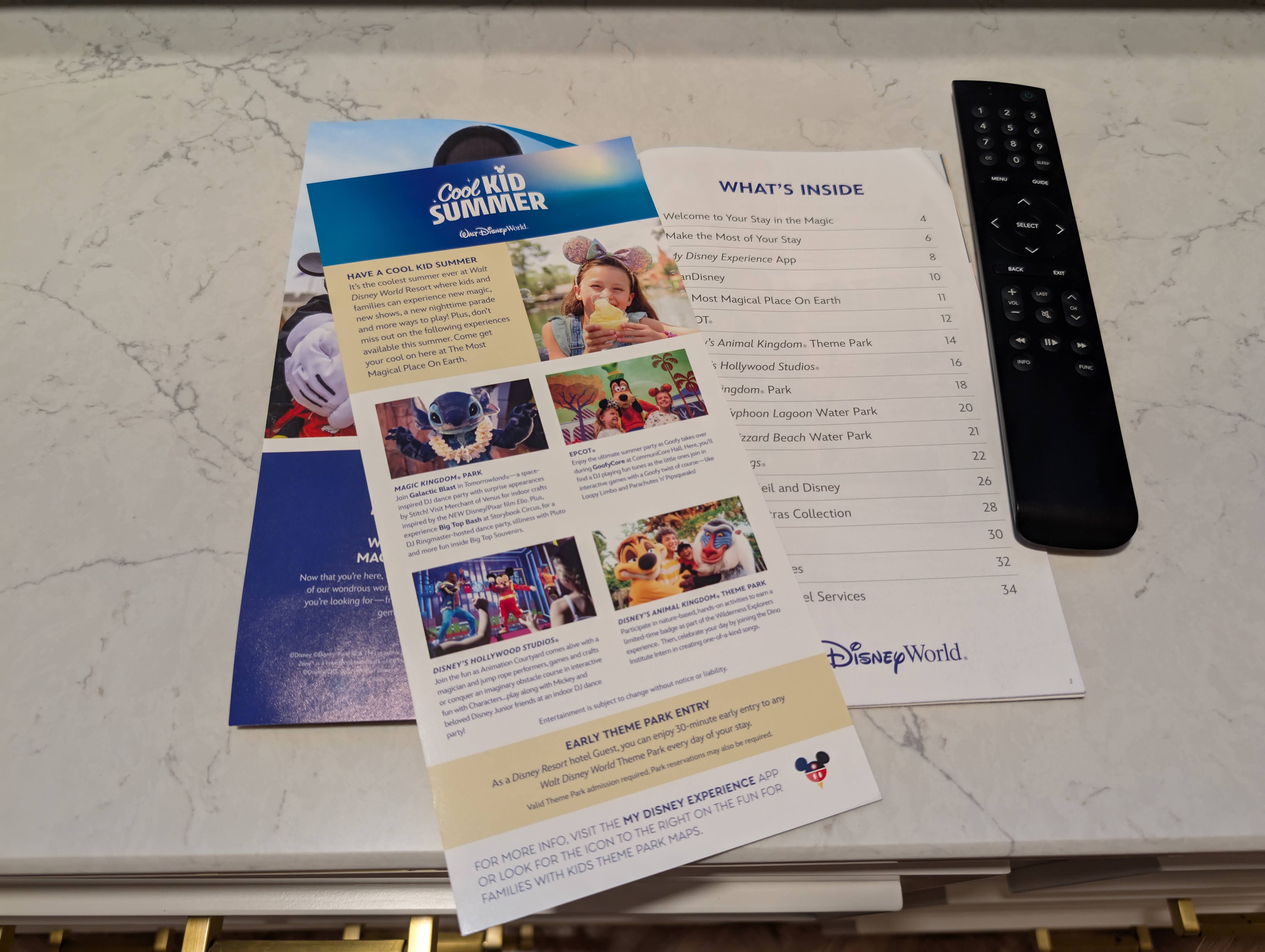 Disney’s Saratoga Springs Resort & Spa room dresser notes Disney's Saratoga Springs Resort & Spa room dresser notes