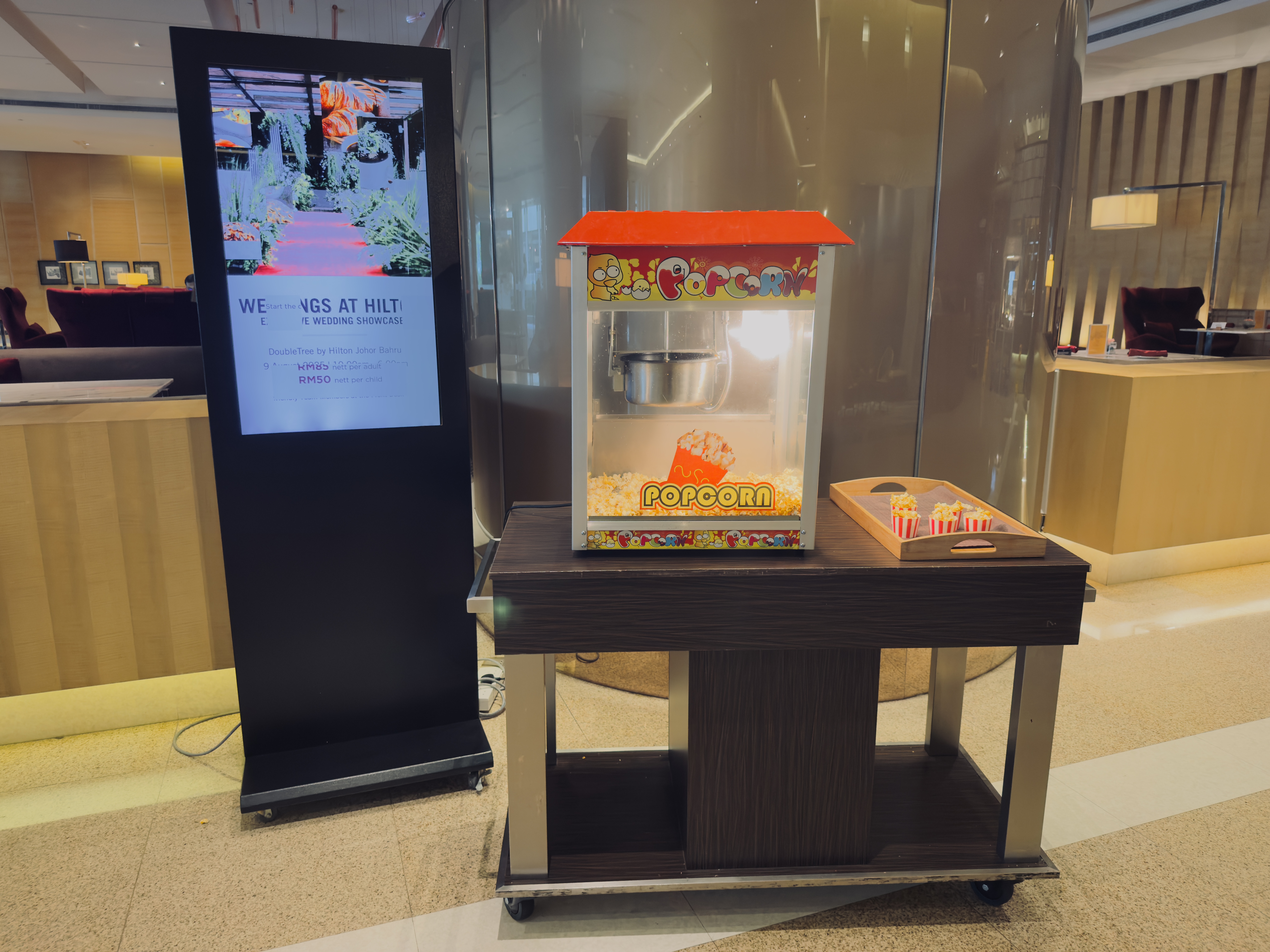 DoubleTree by Hilton Johor Bahru lobby popcorn machine