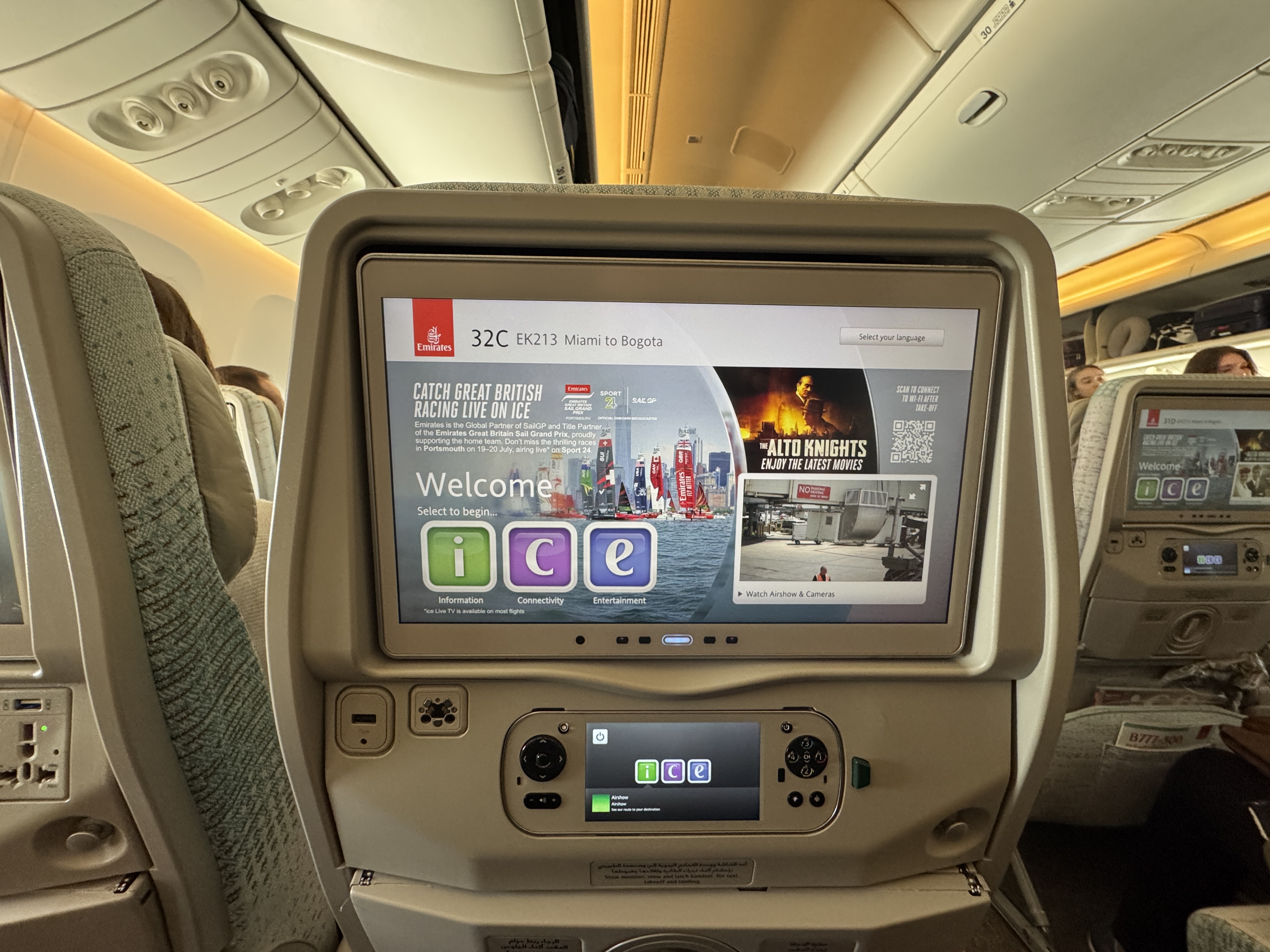Emirates IFE Screen Emirates IFE Screen