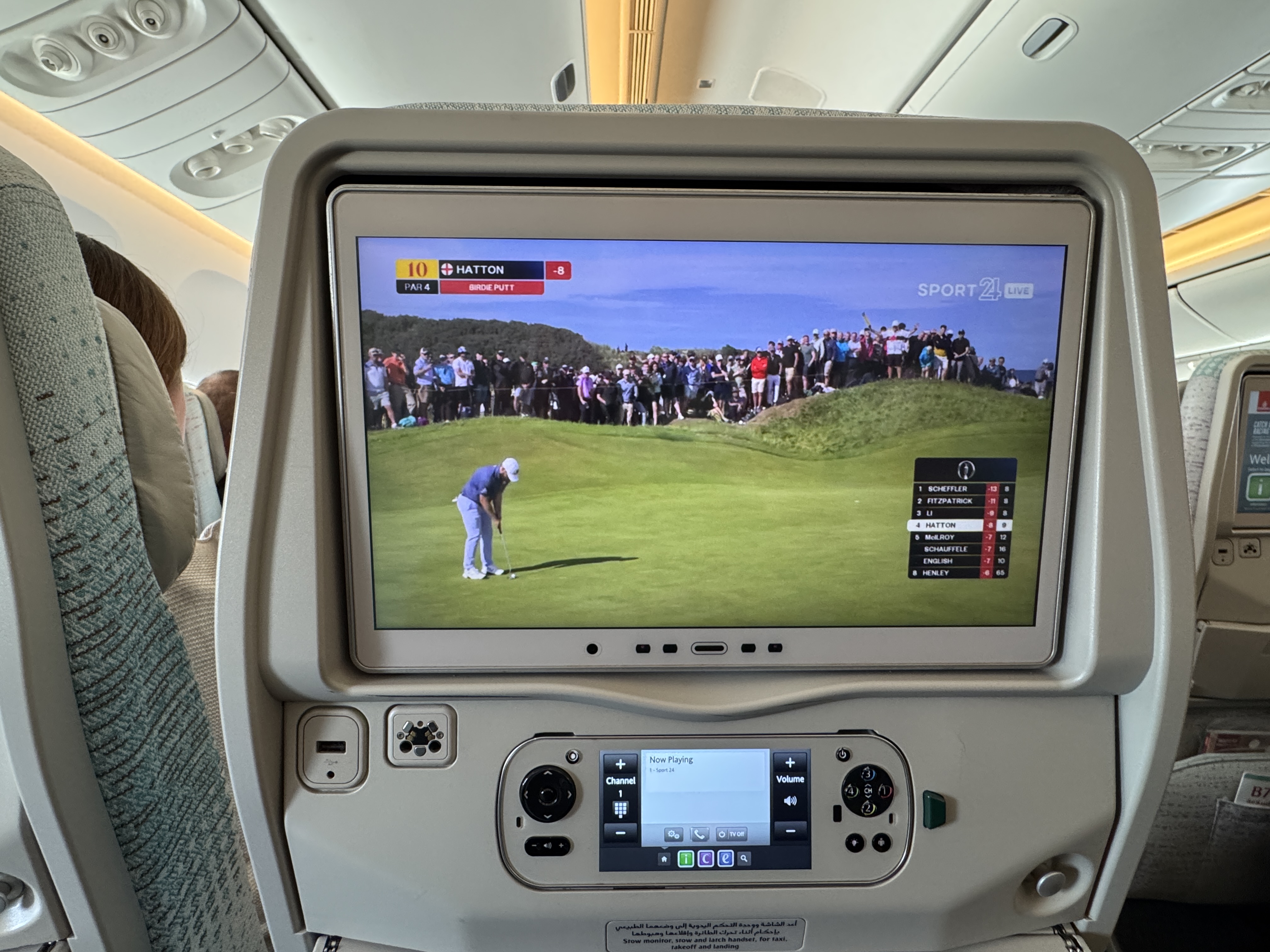 Emirates IFE screen live TV Emirates IFE screen live TV