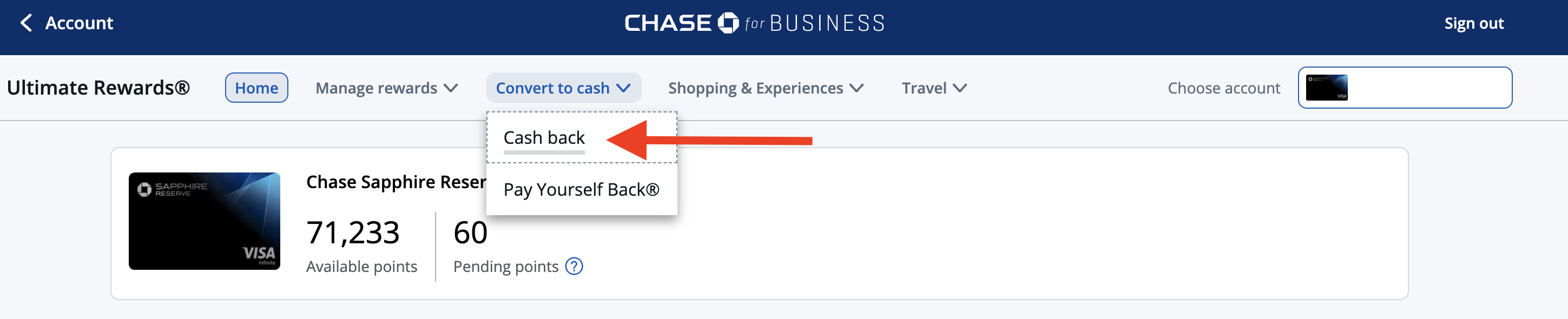 Cash back through Chase Get cash back for Chase points