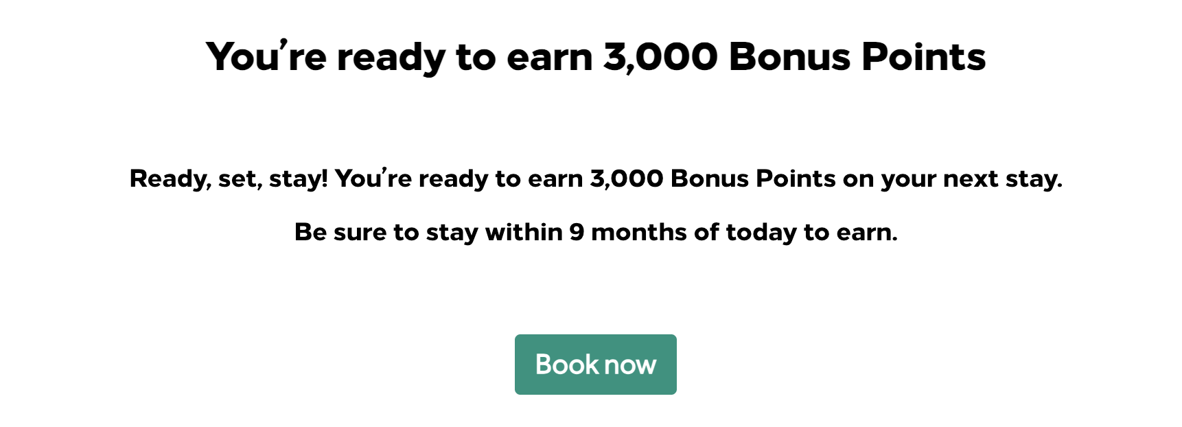 Hilton targeted promotion 3000 points registered