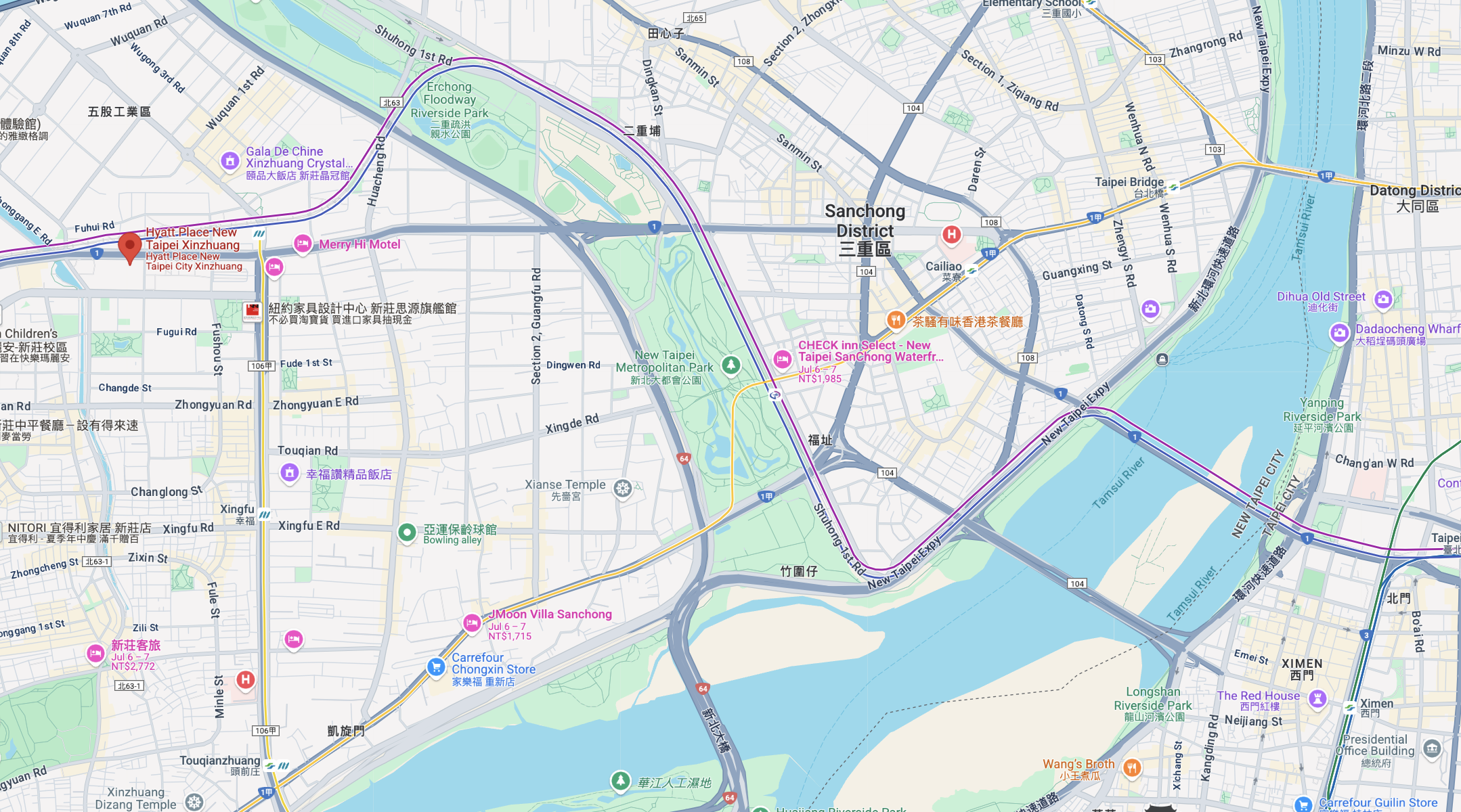 Hyatt Place New Taipei Xinzhuang Google image