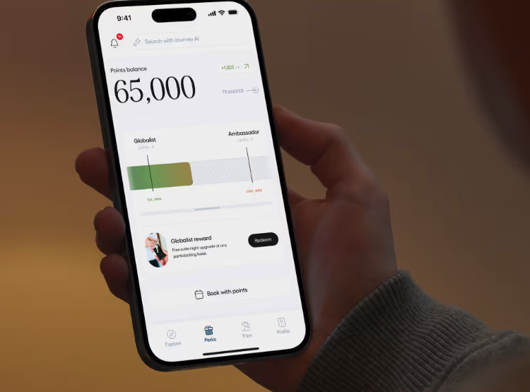 Journey rewards app mockup