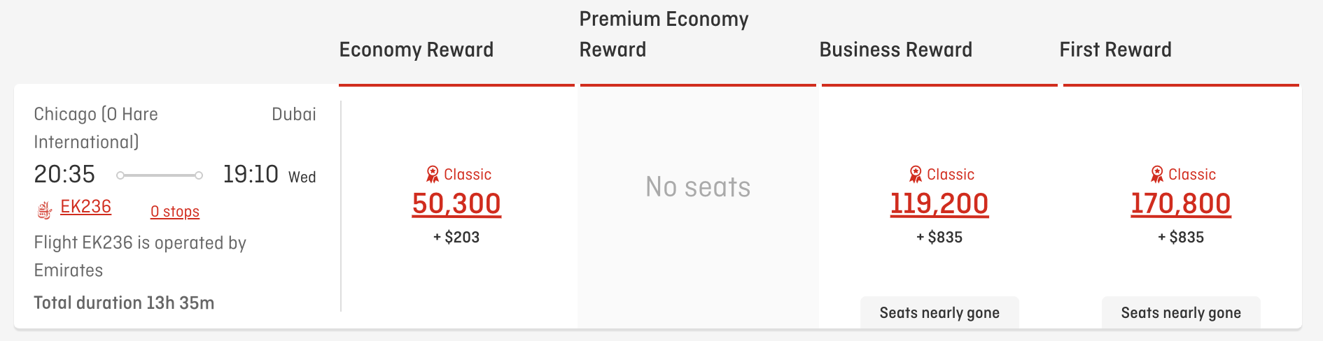 Qantas Emirates F award