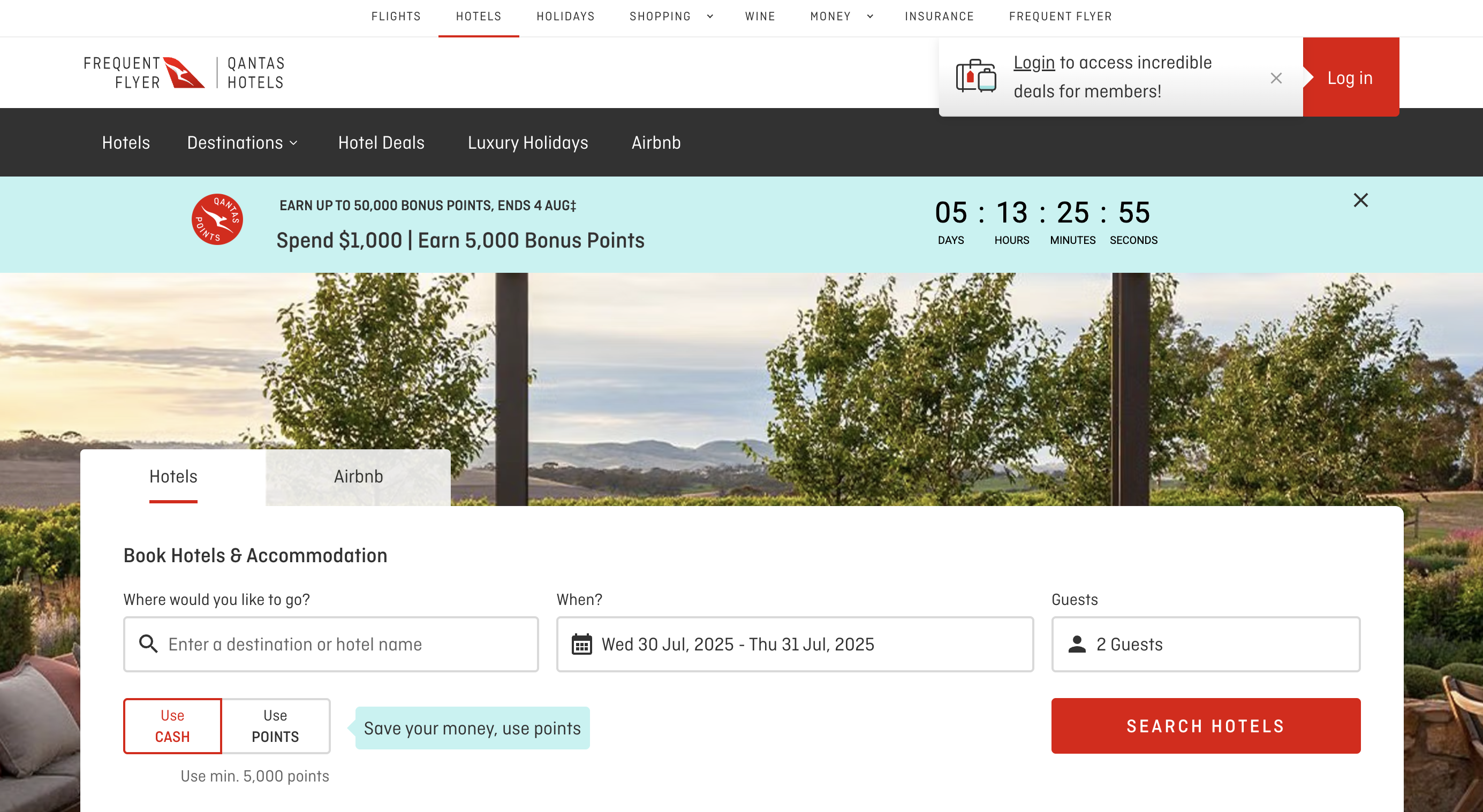 Qantas Holiday and Hotel Promo website Qantas Holiday and Hotel Promo website