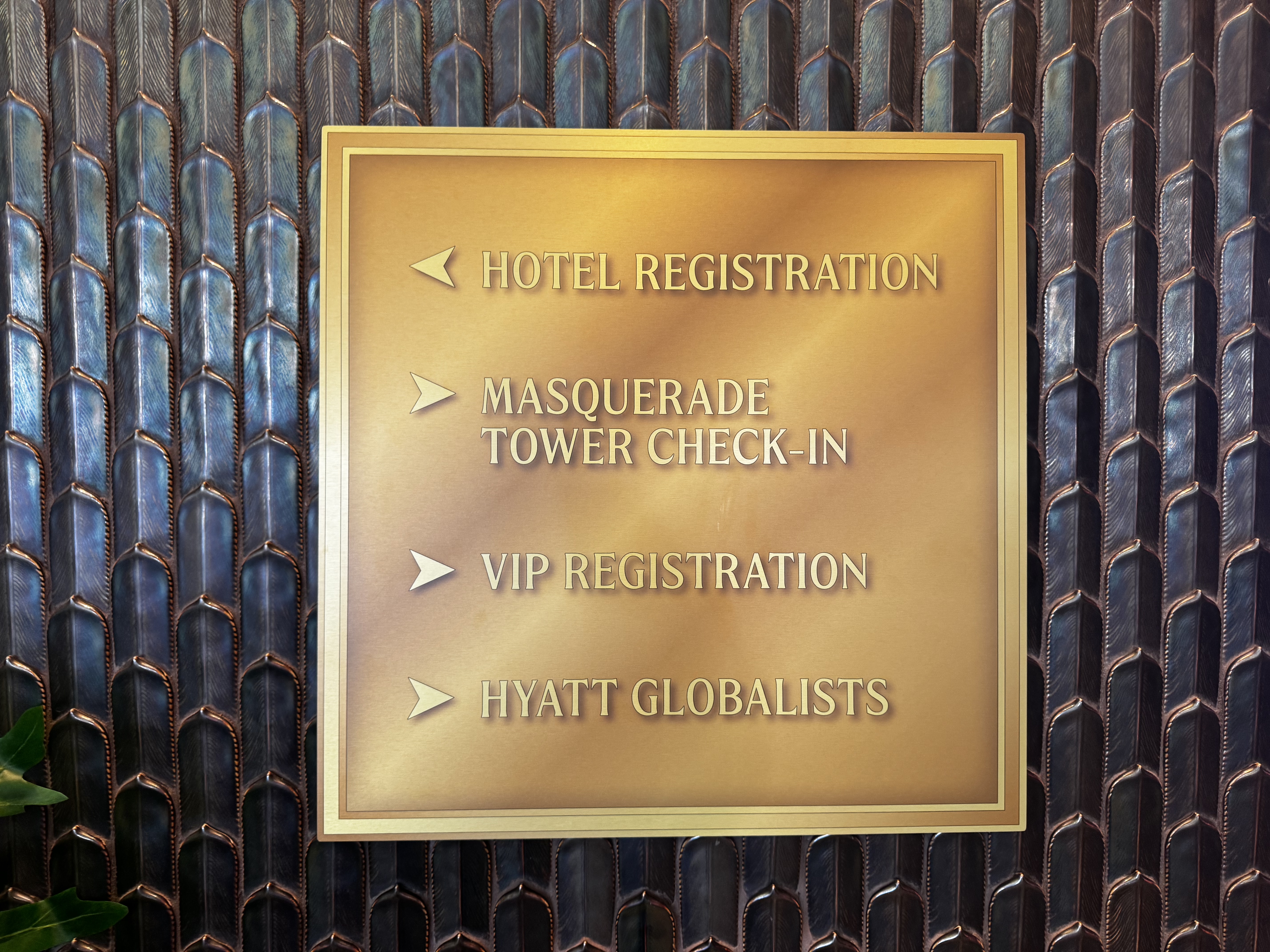 Rio Hotel Casino Destination Hyatt VIP sign