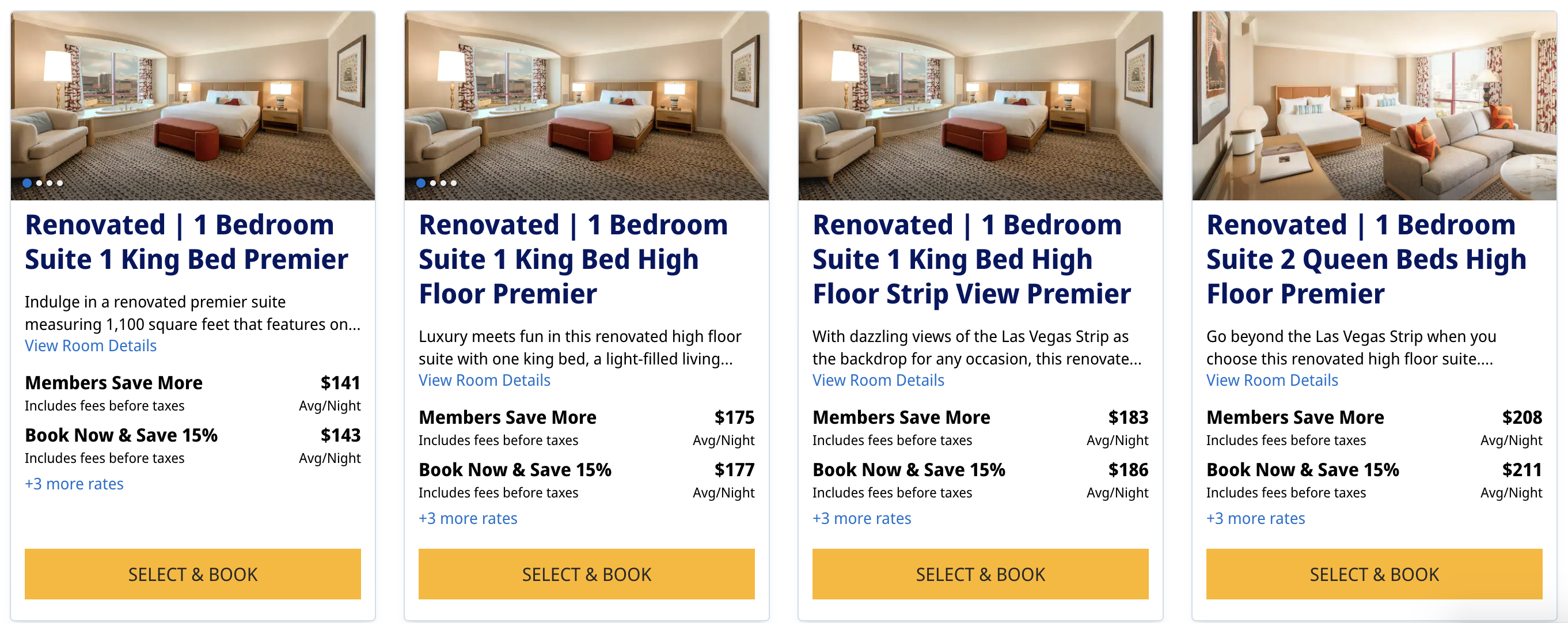 Rio Hotel Casino Hyatt suite cash rates
