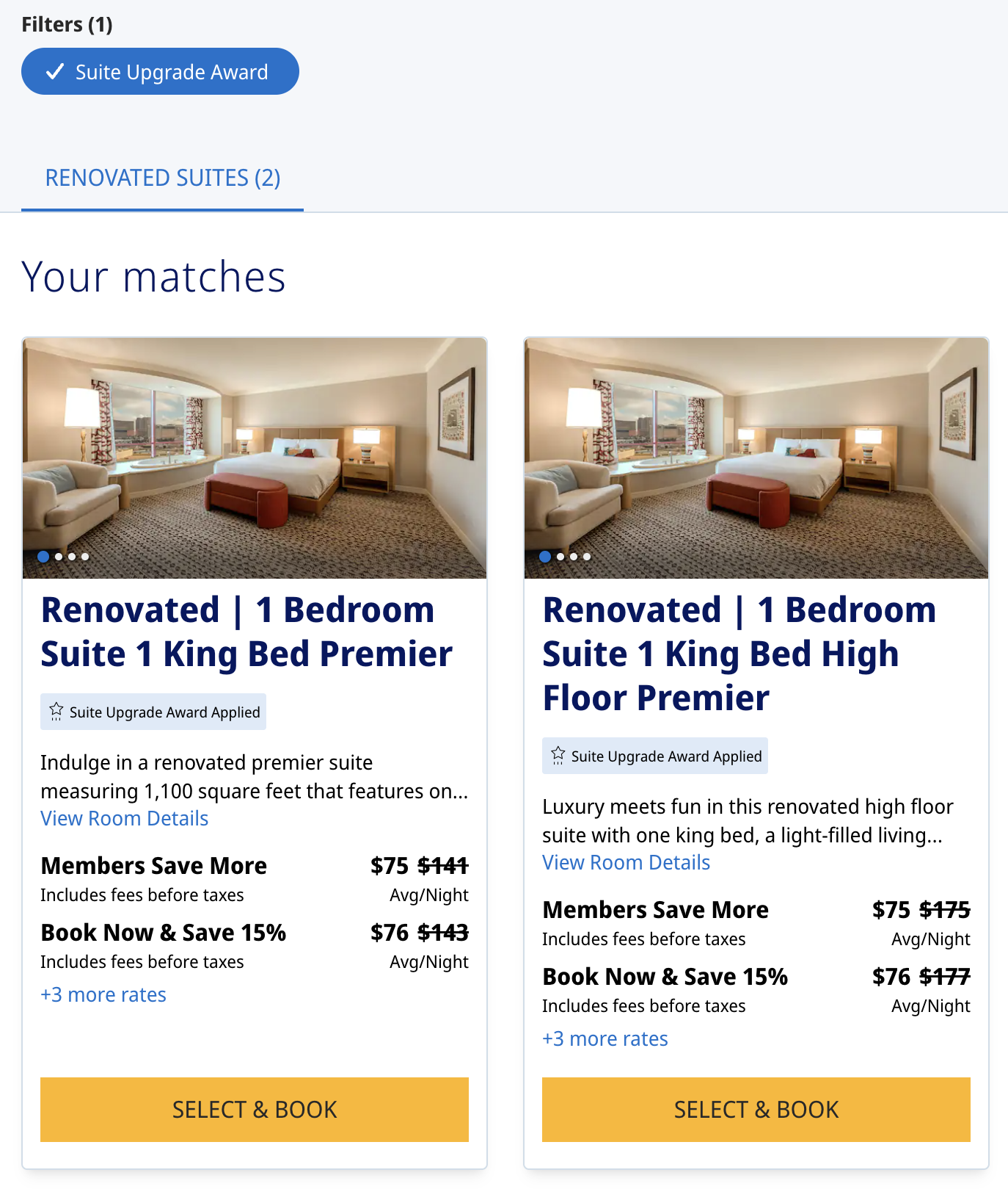 Rio Hotel Casino Hyatt suite upgrade cash rates