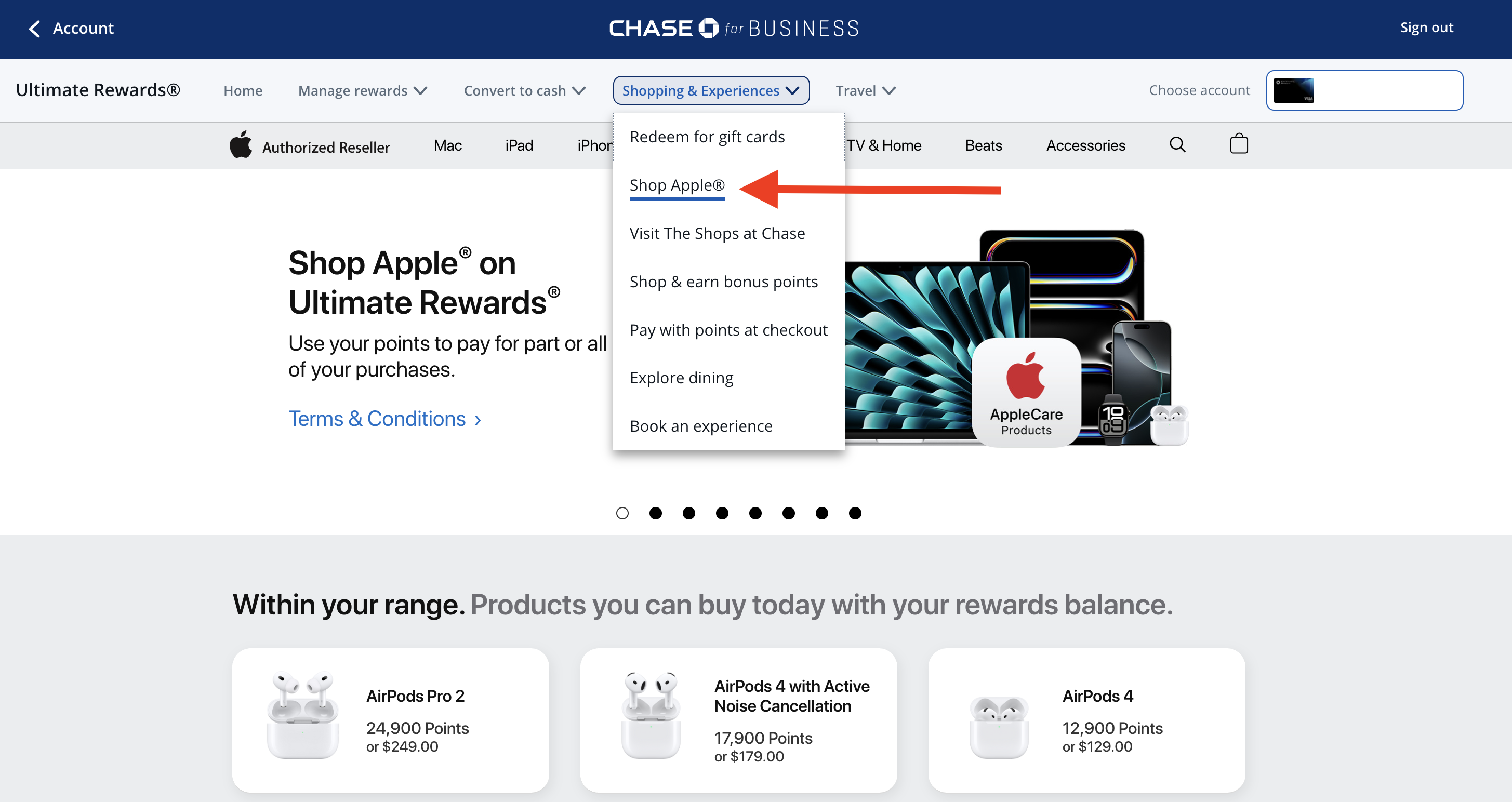 Shop Apple through Chase Ultimate Rewards Shop Apple through Chase