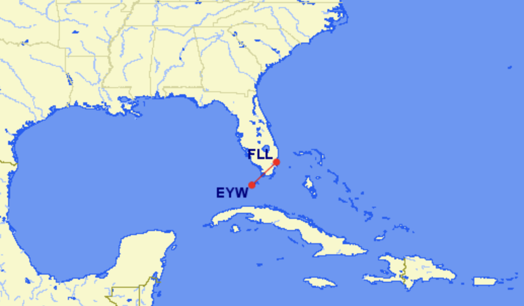 Spirit Fort Lauderdale to Key West Spirit Fort Lauderdale to Key West flight map