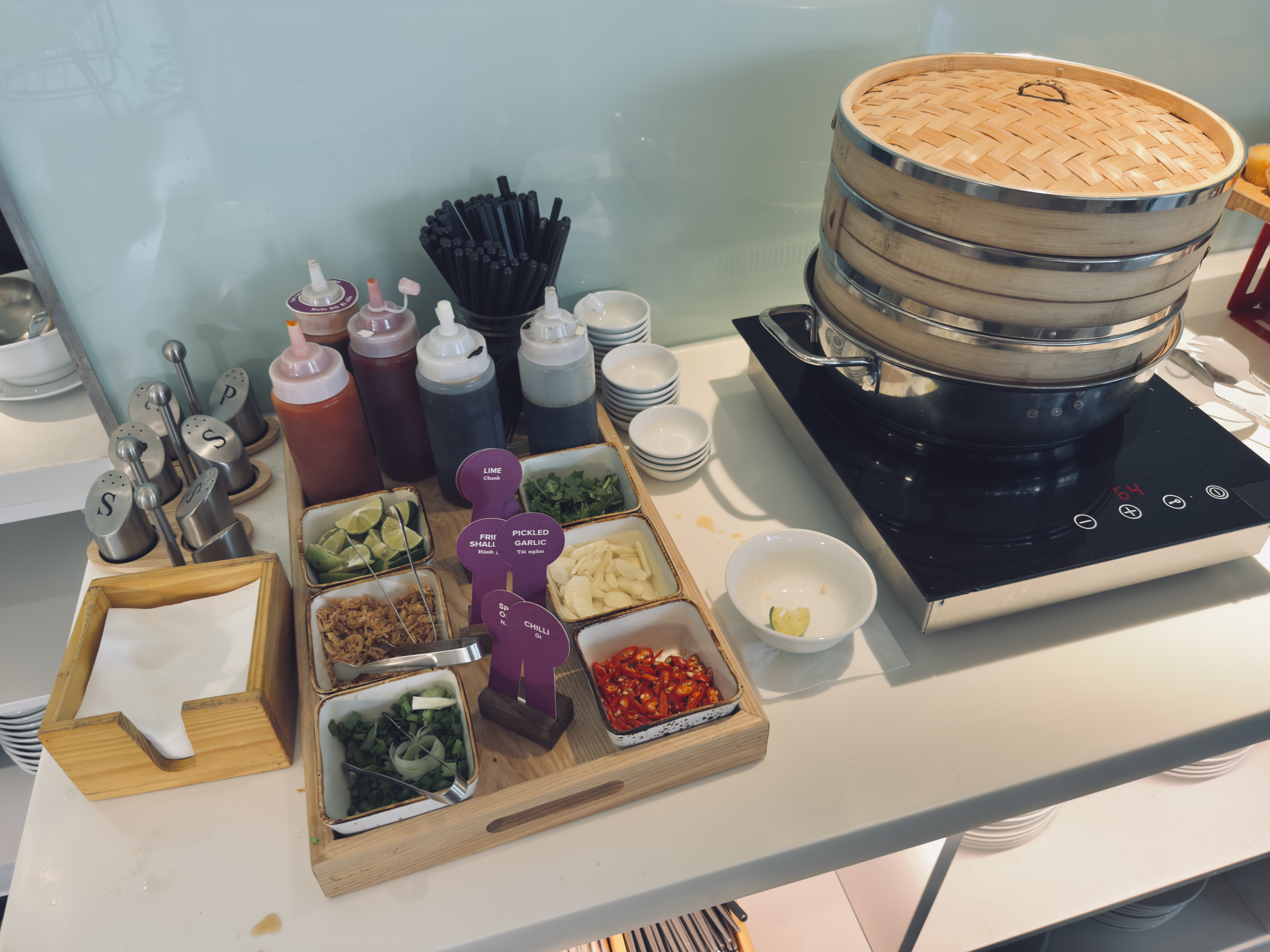 Tru by Hilton Hanoi Station dumplings and condiments
