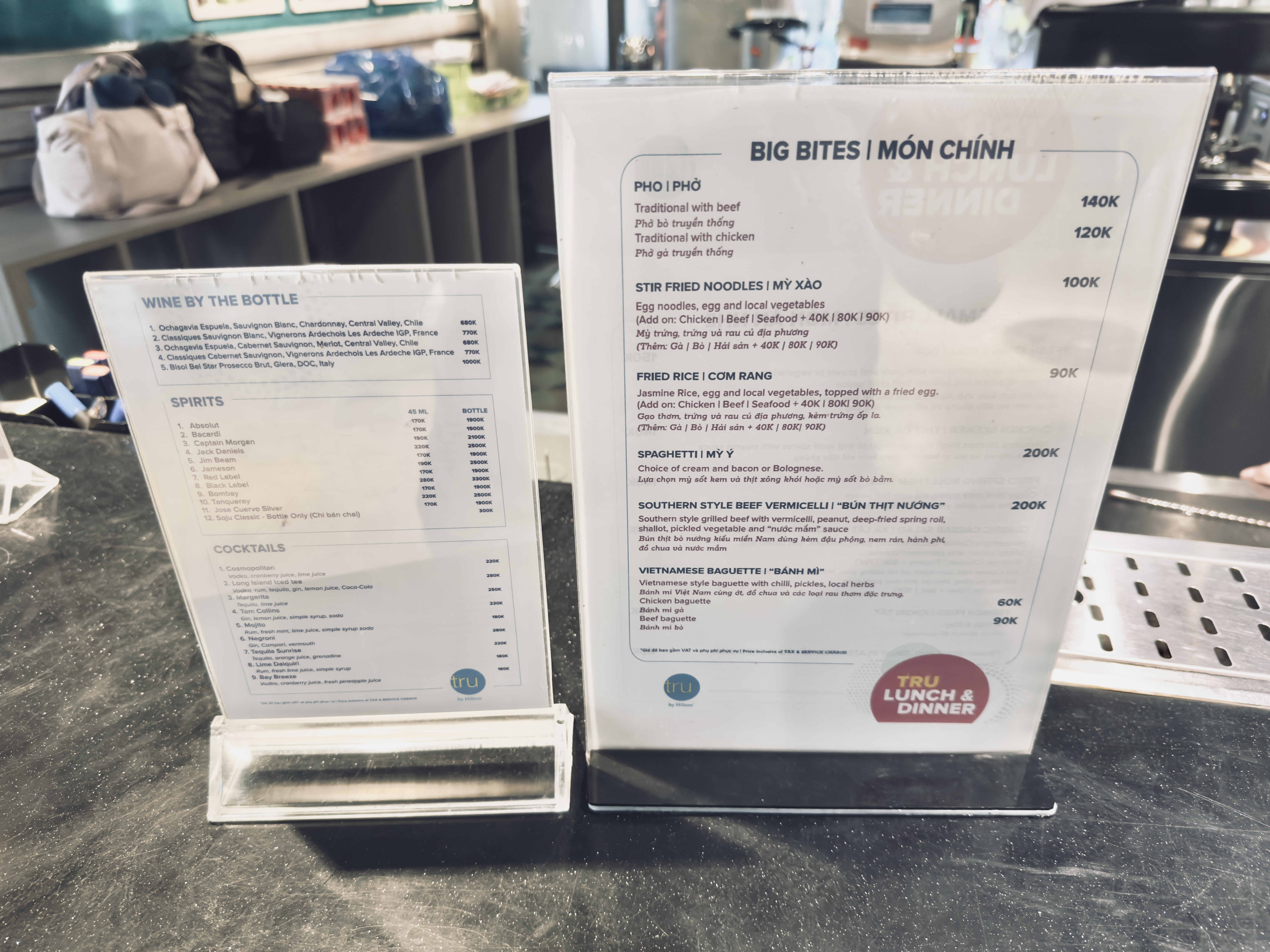 Tru by Hilton Hanoi Station restaurant menu