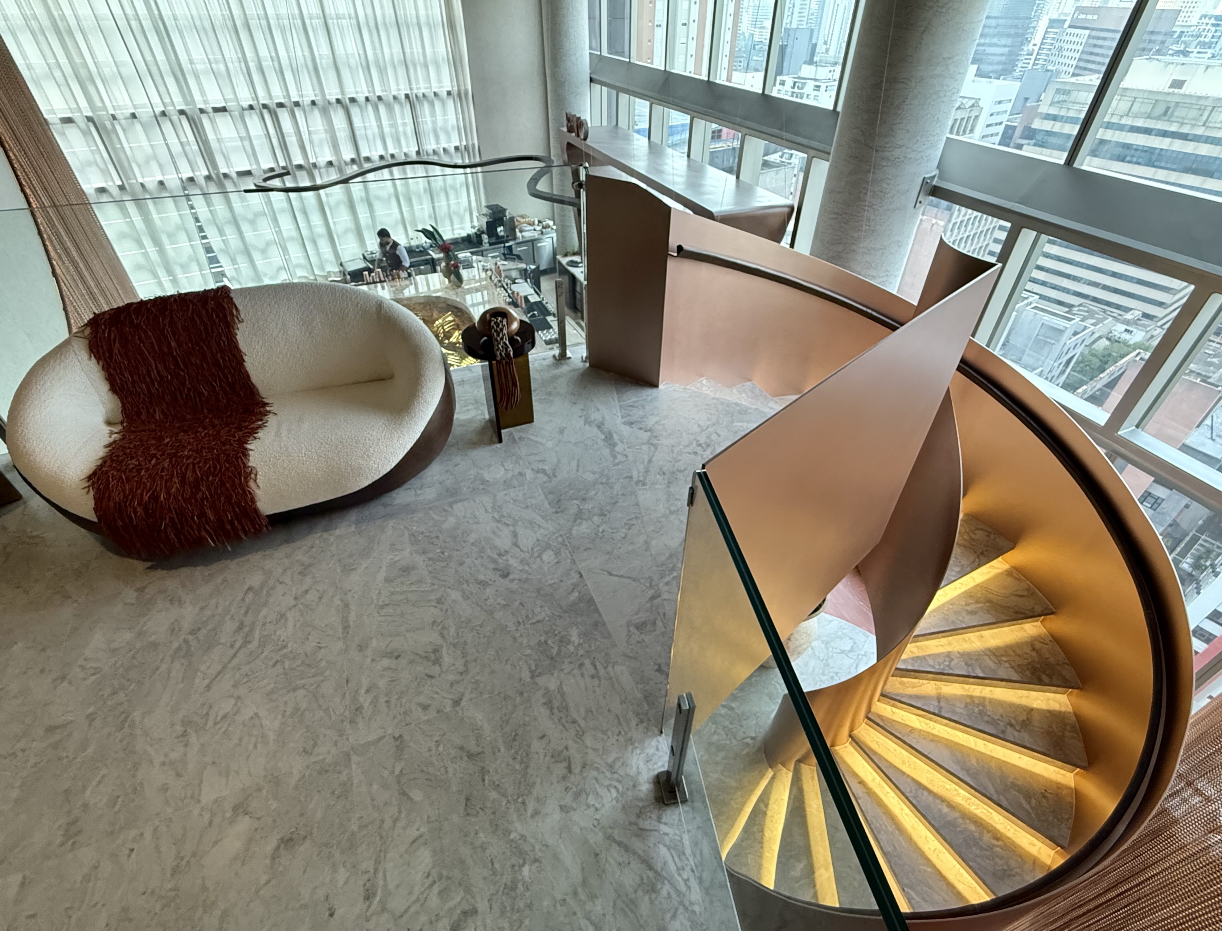 W Sao Paulo spiral staircase from above W Sao Paulo spiral staircase from above