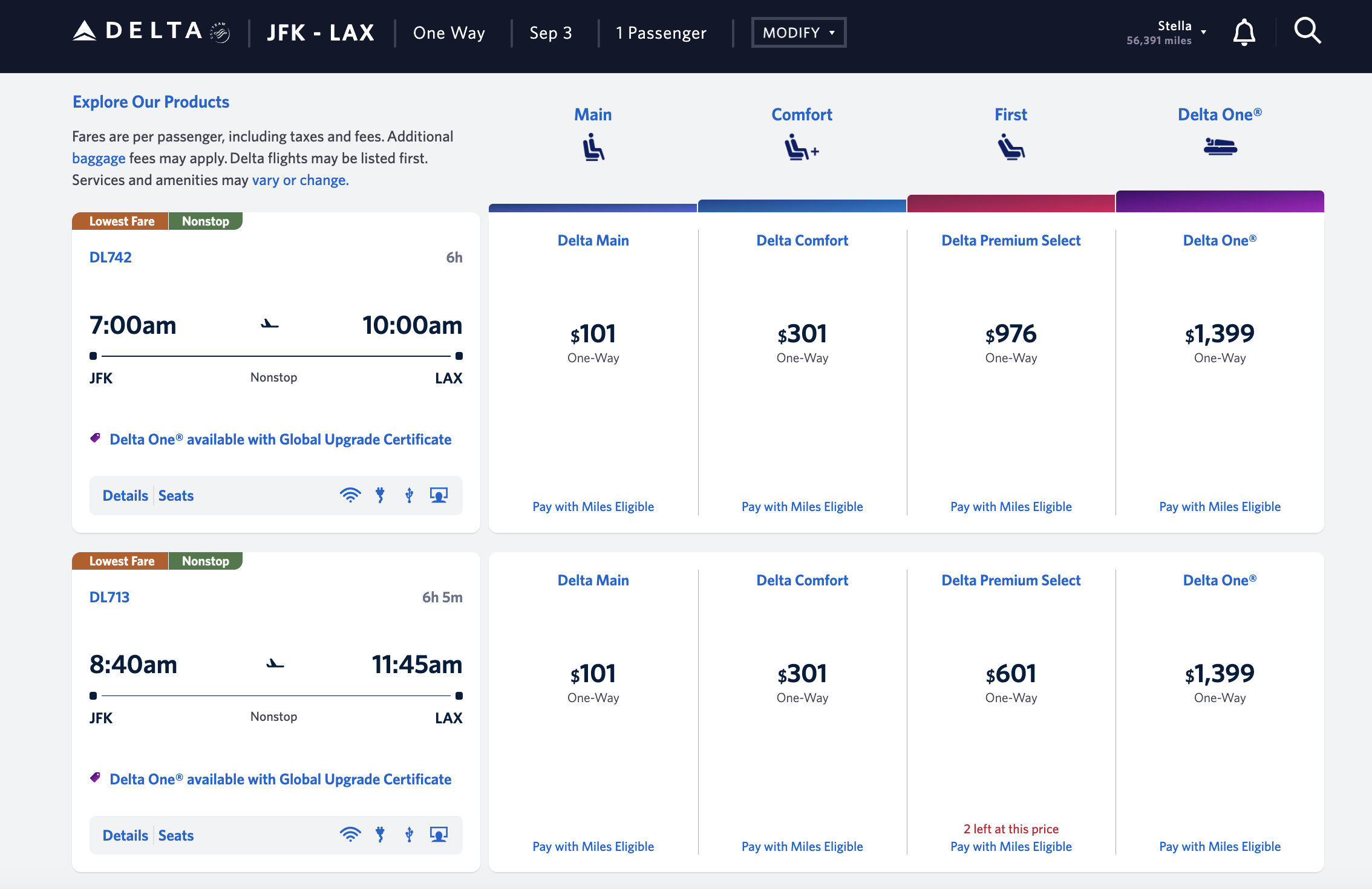 delta one upgrade availability