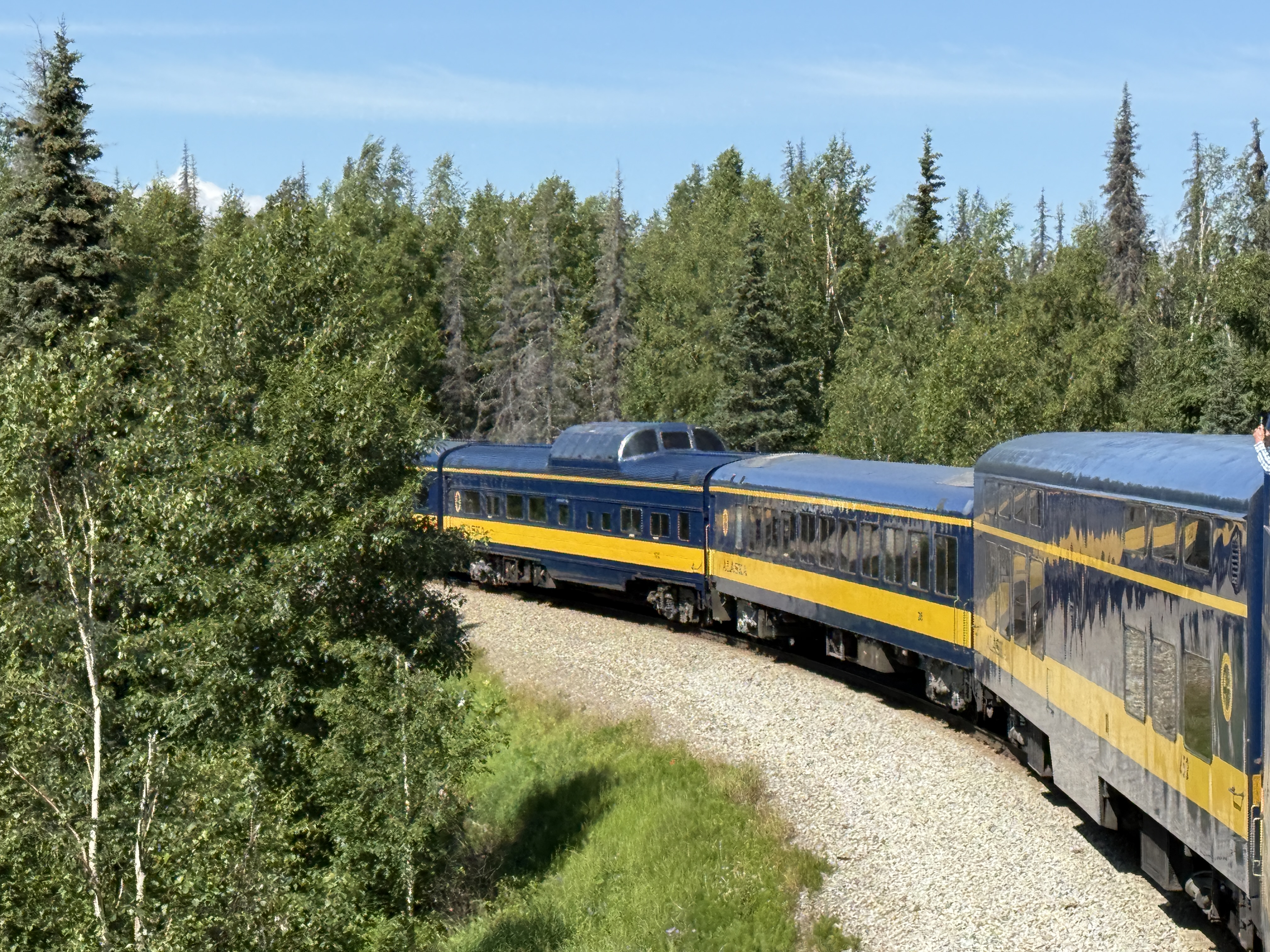 Alaska Railroad Looking Back At Train