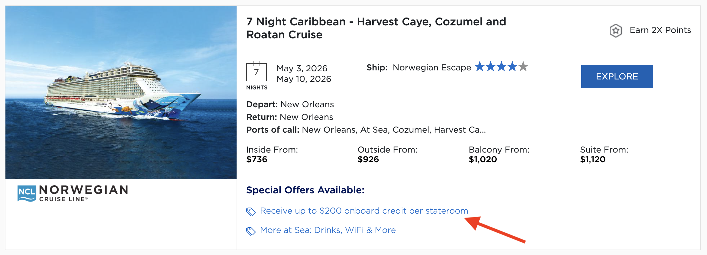 Amex Cruise Privileges Program benefits highlight Amex Cruise Privileges Program benefits highlight