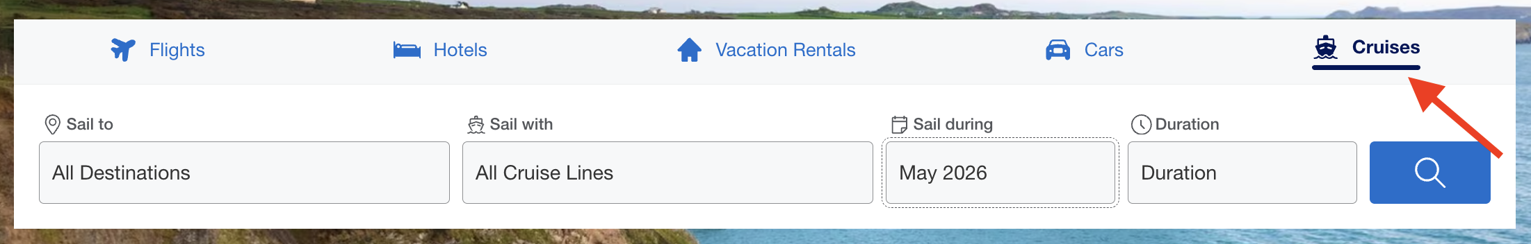 Amex Travel cruises search page Amex Travel cruises search page
